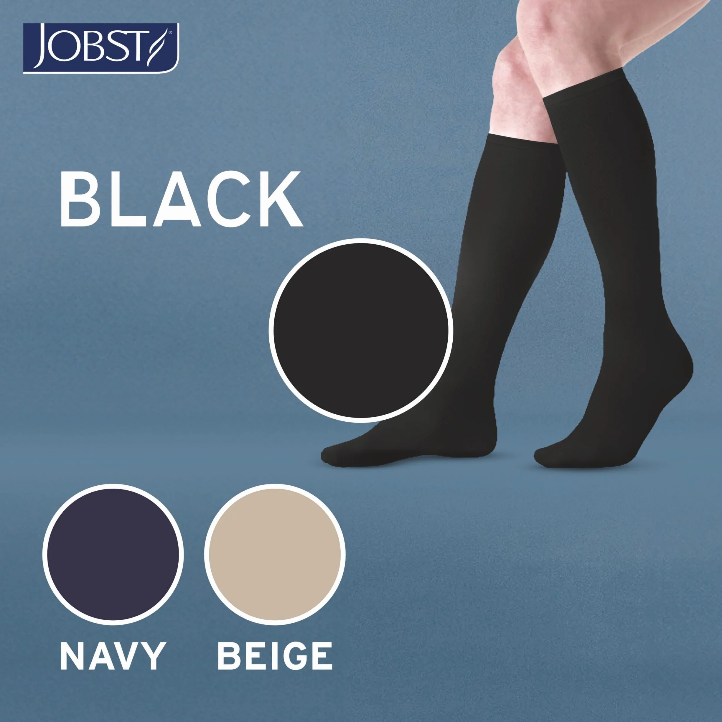 JOBST Chaussettes de voyage pour homme et femme - Aide à prévenir la thrombose en voyage - Douces et respirantes grâce à 33% de coton - Noir - Taille 4