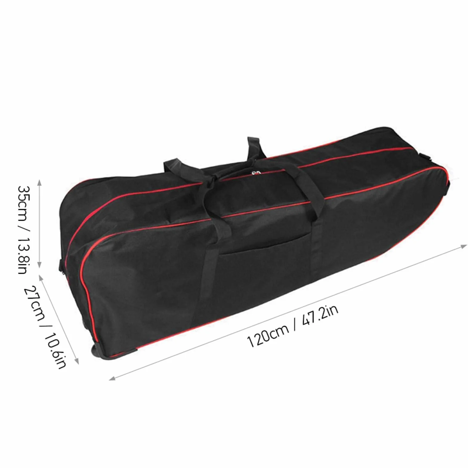 Sac De Transport Pliable pour Scooter, Sac De Rangement Étanche Rayures pour Scooter, Sac À Dos De Transport pour Scooters À Équilibrage Automatique De 10" et Deux Roues Noir-Rouge