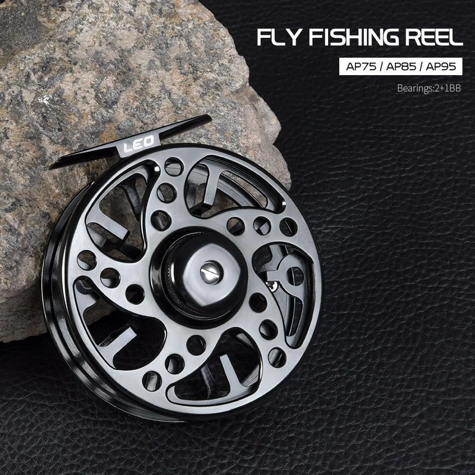 LIXADA Moulinet de Pêche en Alliage d'aluminium, Moulinet de Pêche à la Mouche, 3/4 / 5/6 / 7/8 Poids 2 + 1 Roulement à Billes, Gauche Droit Interchangeable Fly Reel