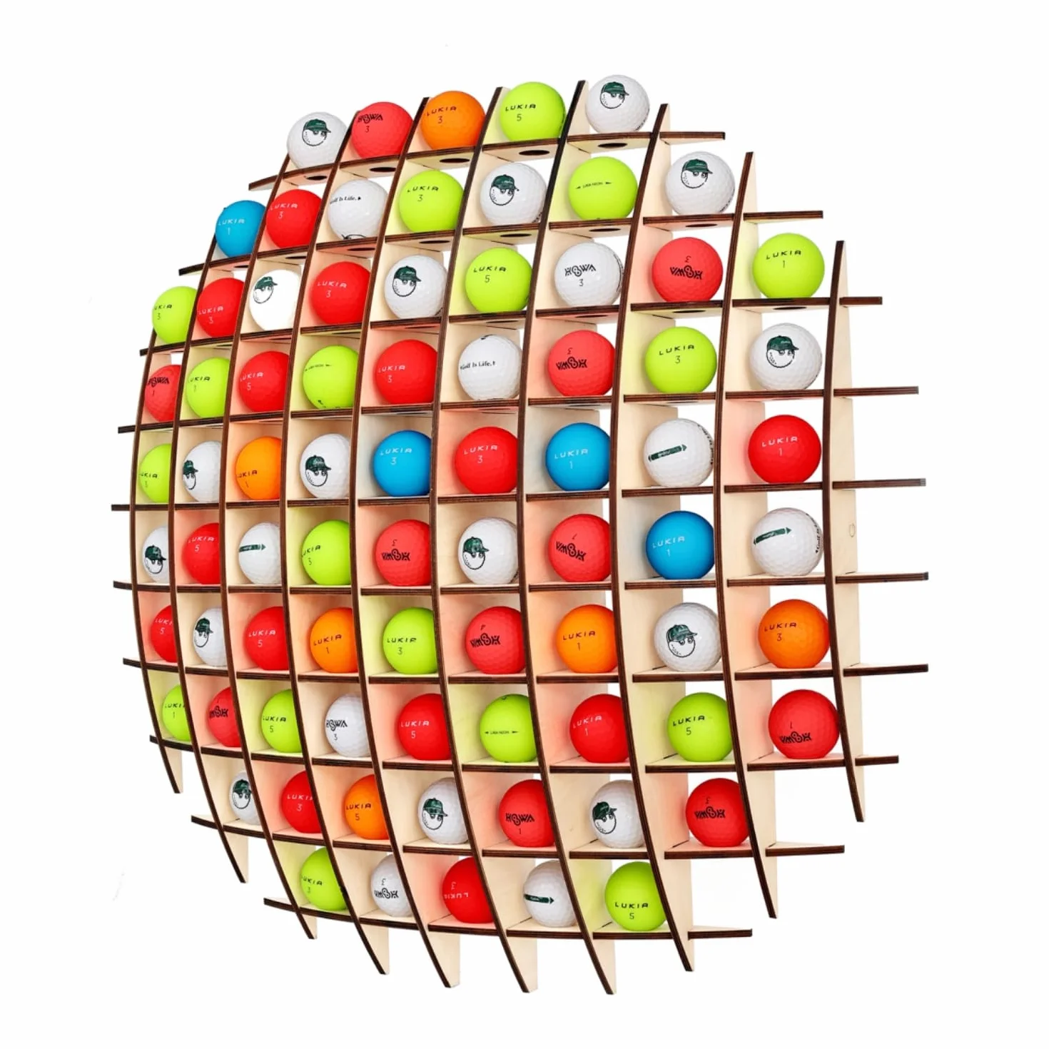 Présentoir pour balles de Golf en Forme de Balle, Peut contenir jusqu'à 78 balles de Golf, idéal pour Les collectionneurs