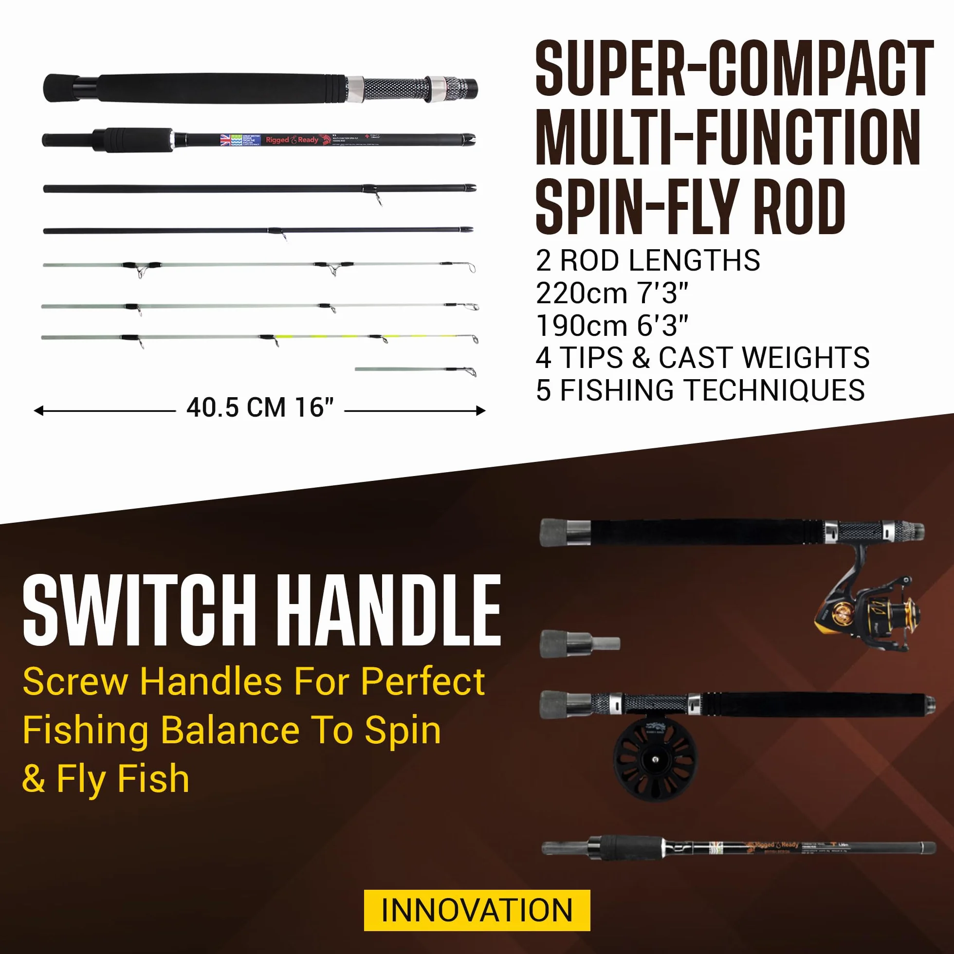 X5 Series Travel Fishing Rod & Case (X5 Max, Travel & Combo) – Combinaisons de Canne à pêche en Nano-Carbone pour Tous Vos Besoins de pêche. pêche au Spin, pêche à la Mouche, pêche au Grand Livre et