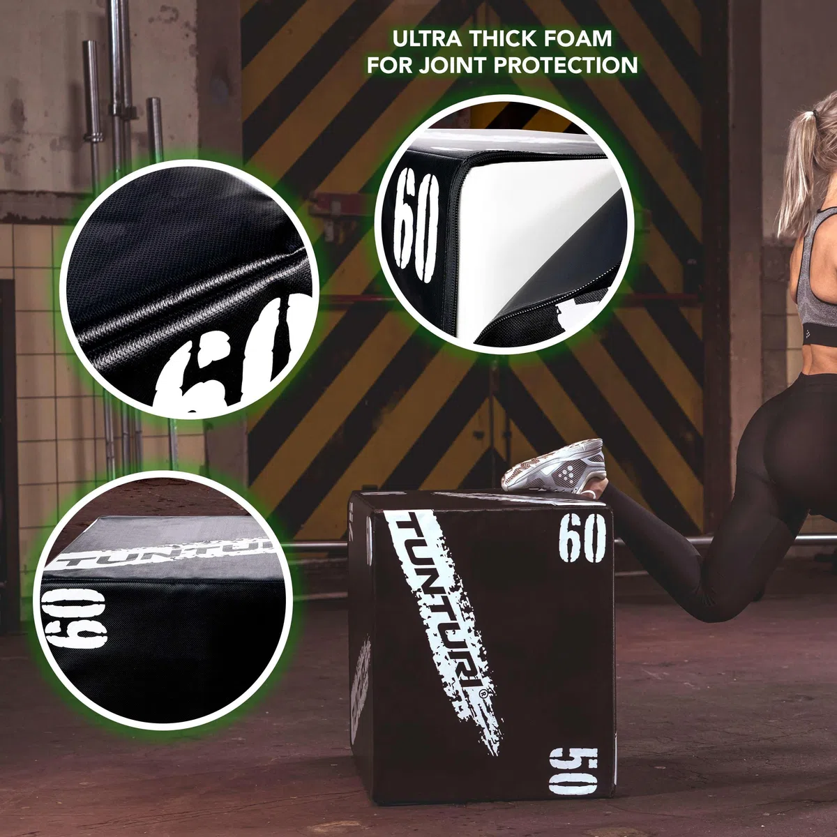 Tunturi boîte Plyo Boxde Fitness EVA 40 x 50 x 60 cm Noir