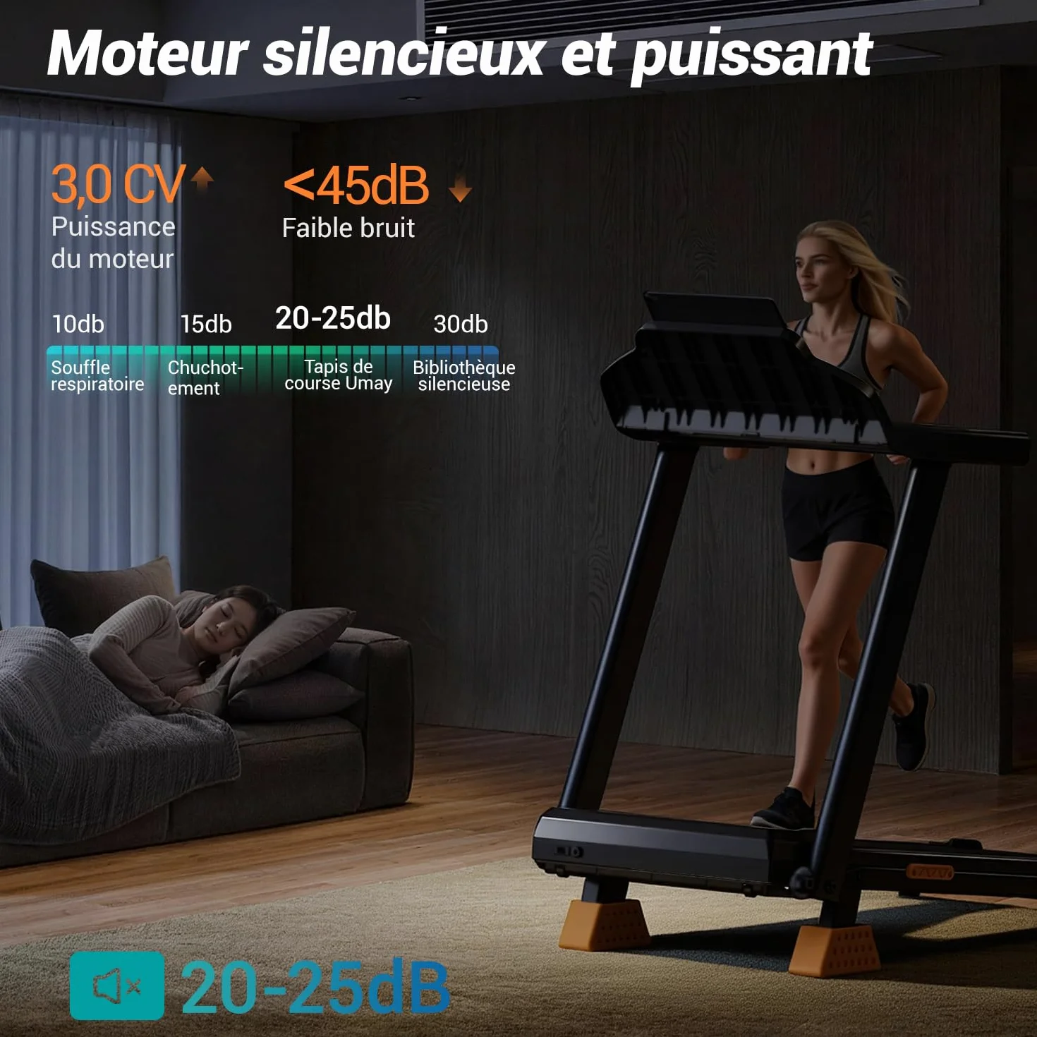 LONTEK Tapis de Course Pliable Inclinable 15% 12KM/H Moteur 3,0 CV Charge Max 136KG