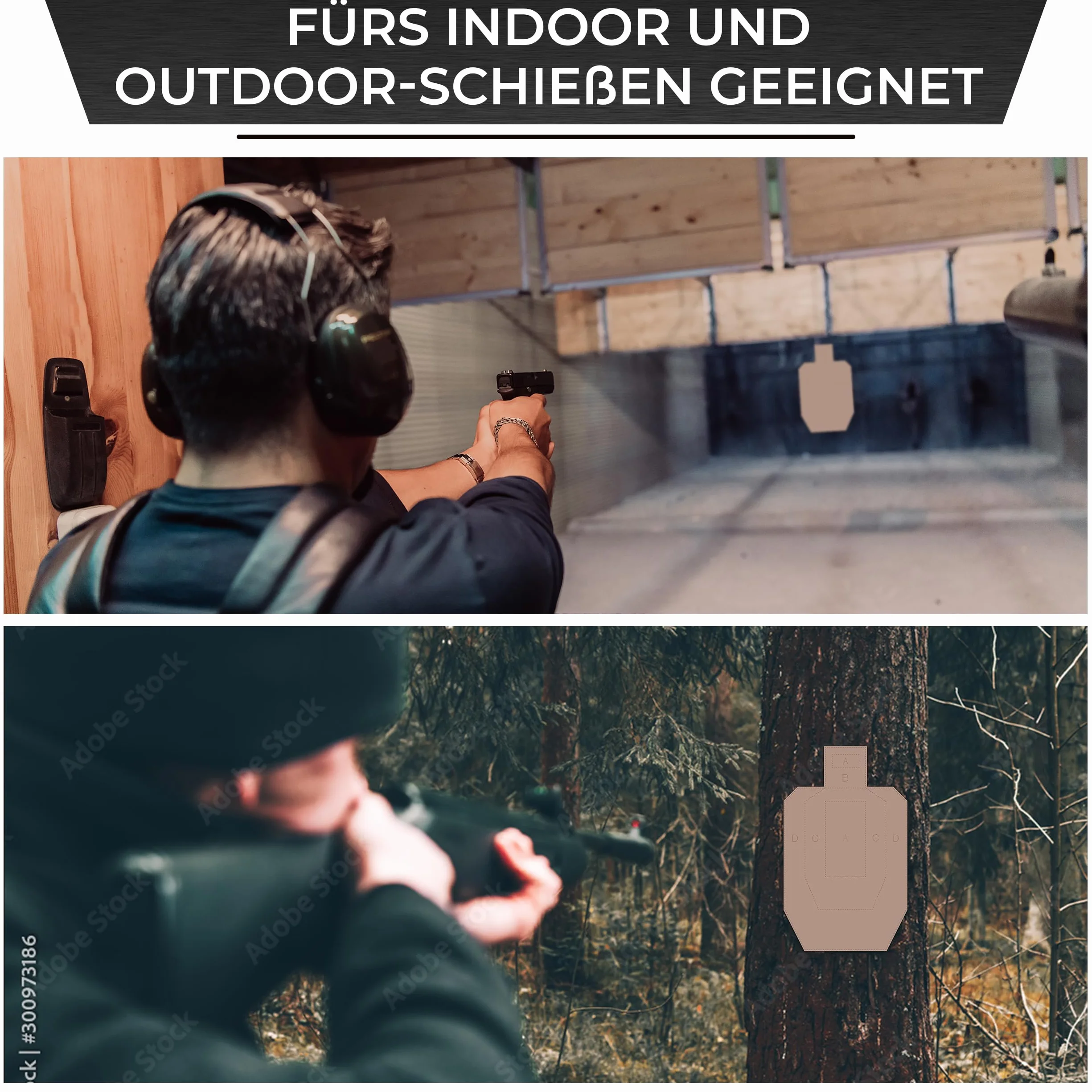 X-Targets USPSA/IPSC Metric Disque de compétition/carton ondulé Marron/Blanc Format 46 x 76 cm