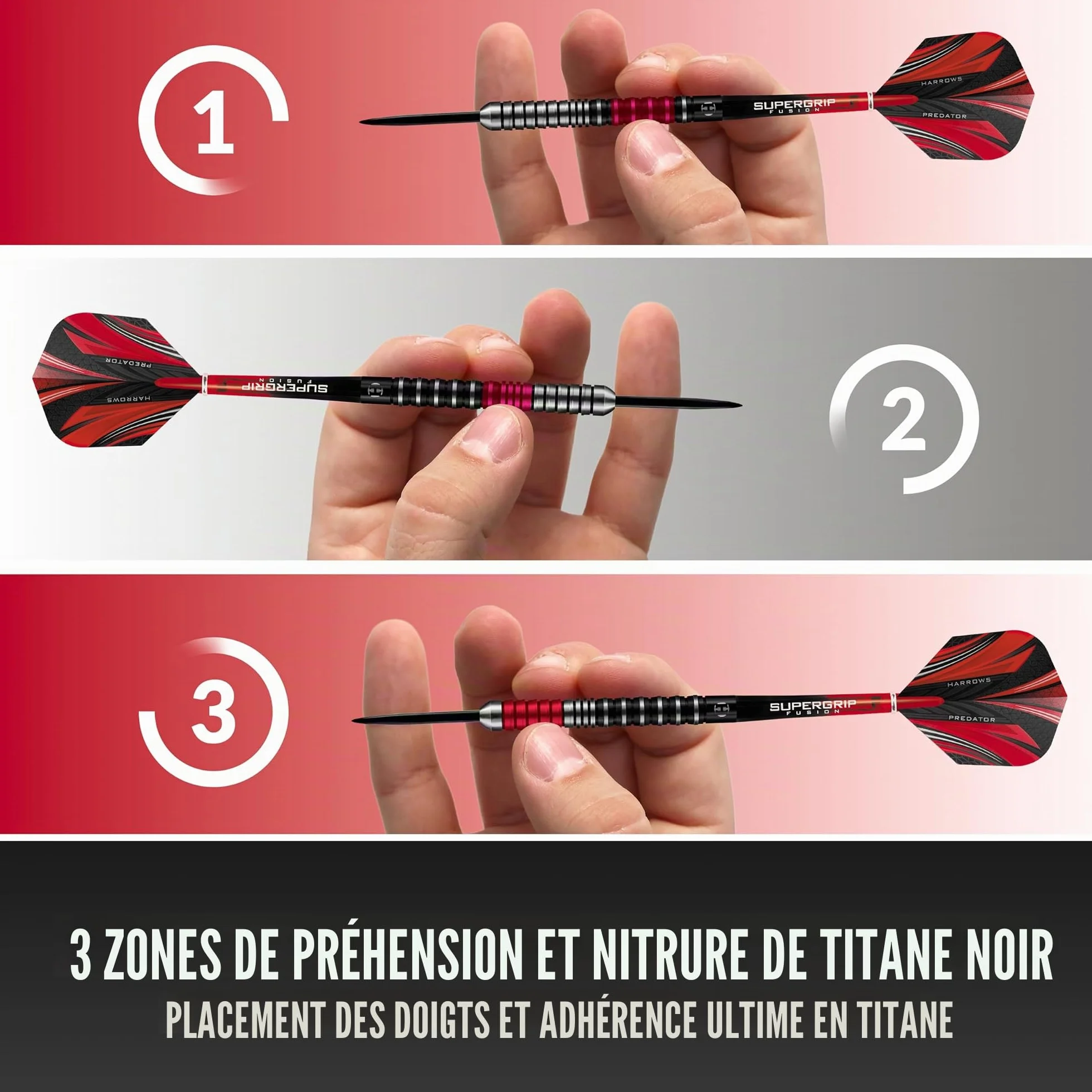 Harrows Predator fléchettes tungstène 90% pointe acier 21-26g avec étui