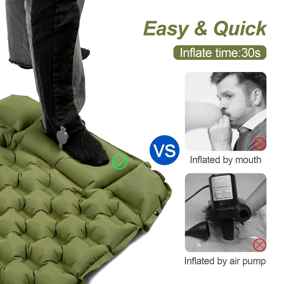 Night Cat Matelas Gonflable Léger: Matelas Gonflable Portable avec Coussin pour Camping Randonnée