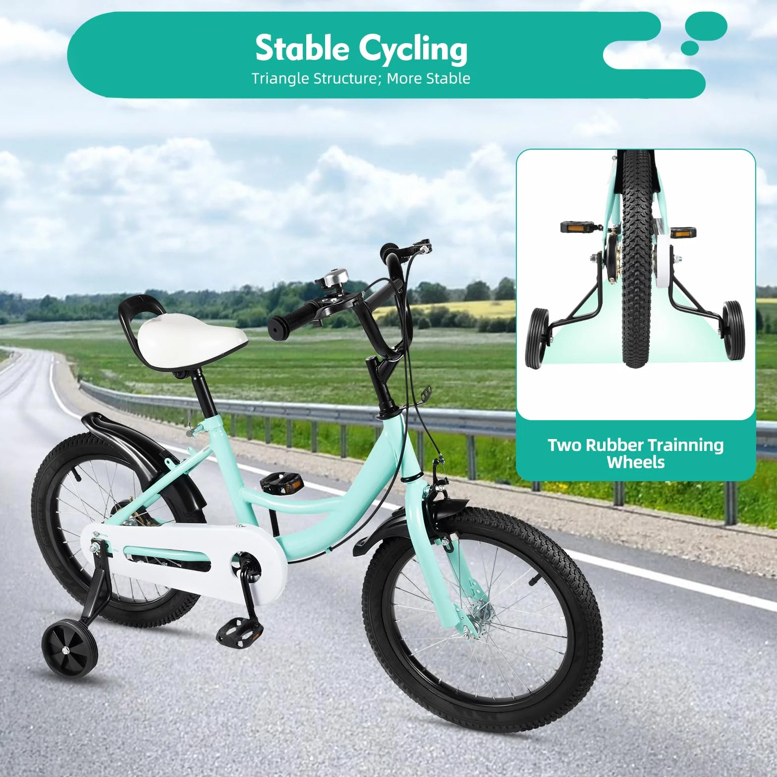 Vélo enfant 16 pouces avec stabilisateurs hauteur réglable