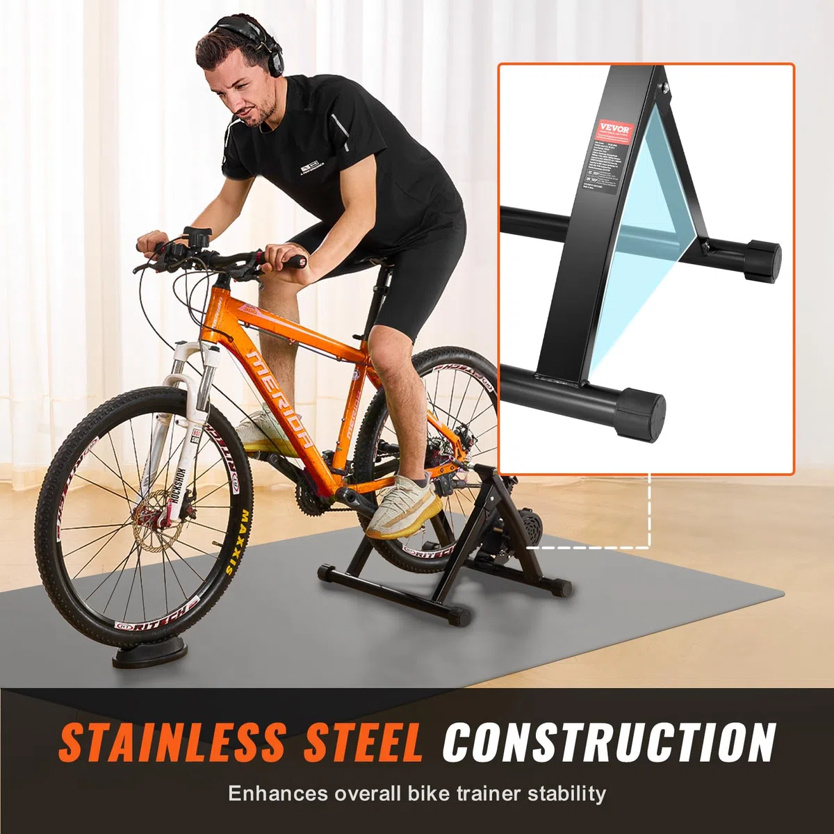 VEVOR Support d'Entraînement pour Vélo, Entraîneur de Vélo Fluide Stationnaire pour Roues de 66-74 cm, Moteur à Volant d'Inertie à Réduction de Bruit, Levier à Dégagement Rapide, Exercices Intérieur