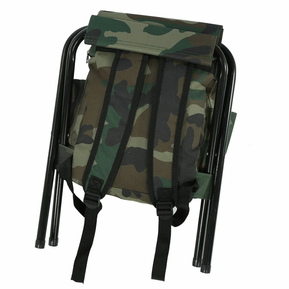 Sac à Dos avec Chaise, Portable en Plein air, Chaise de pêche, Tabouret Pliable avec Sac pour pêche, Camping, Voyage, Plage, Barbecue