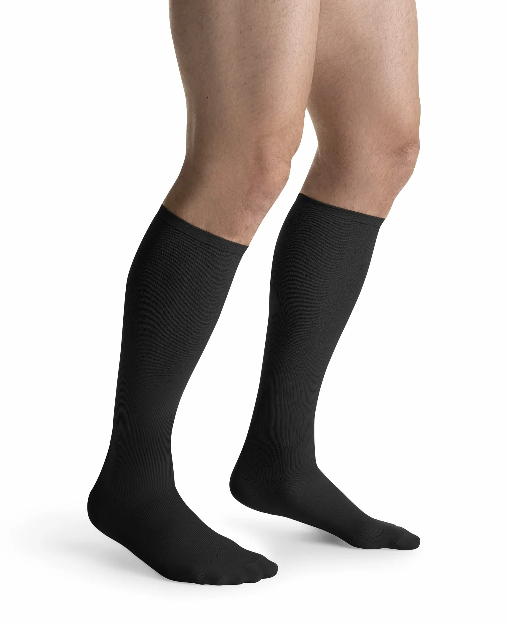 JOBST Chaussettes de voyage pour homme et femme - Aide à prévenir la thrombose en voyage - Douces et respirantes grâce à 33% de coton - Noir - Taille 4