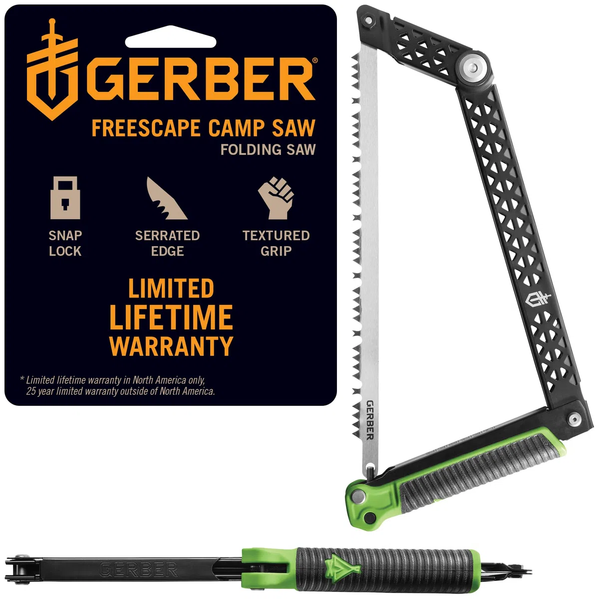 Gerber Freescape Scie Pliante Mixte Adulte Noir/Vert Taille Unique