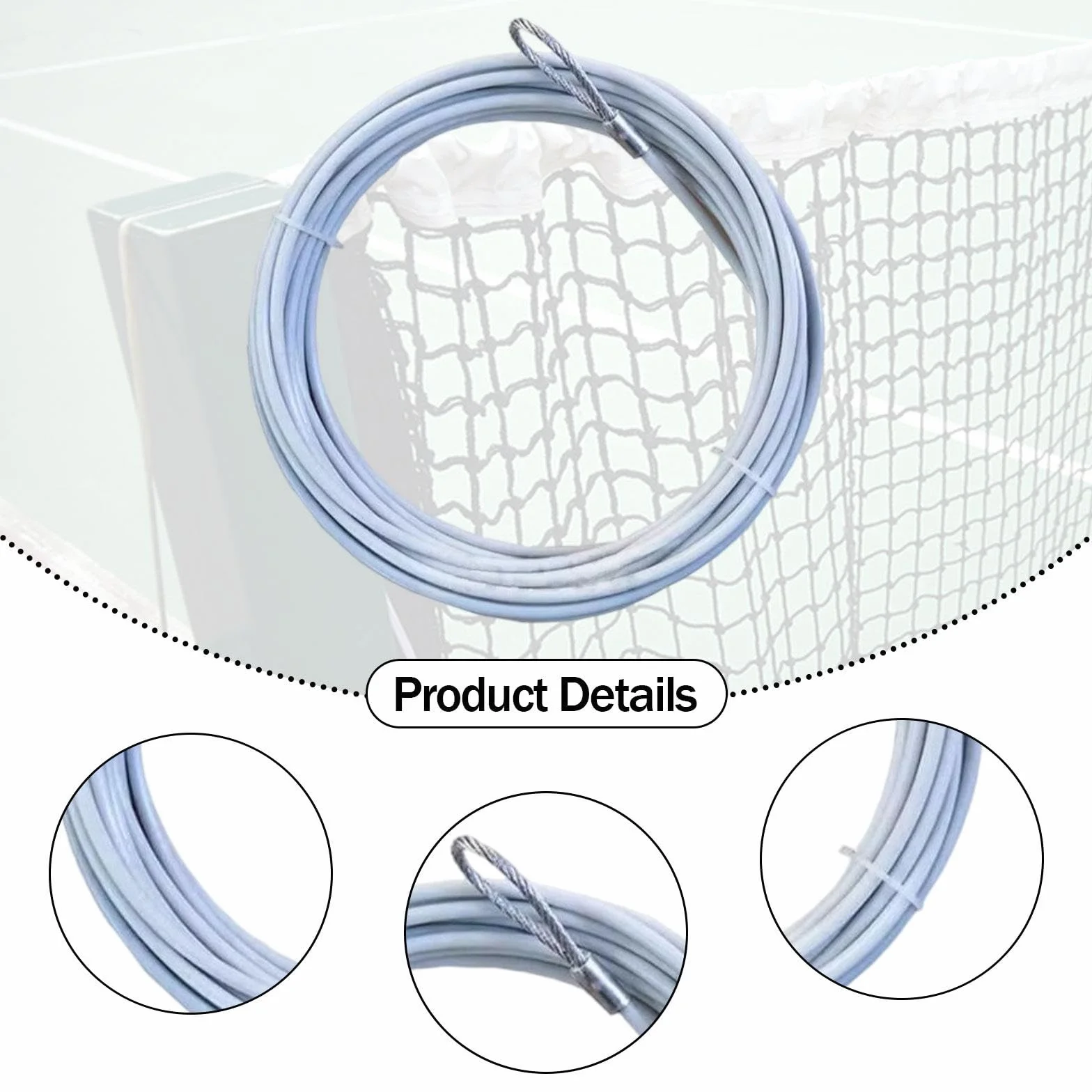 Câble de Filet de Tennis Professionnel 13,8 M, Accessoires pour Courts de Tennis, Cordon Headline