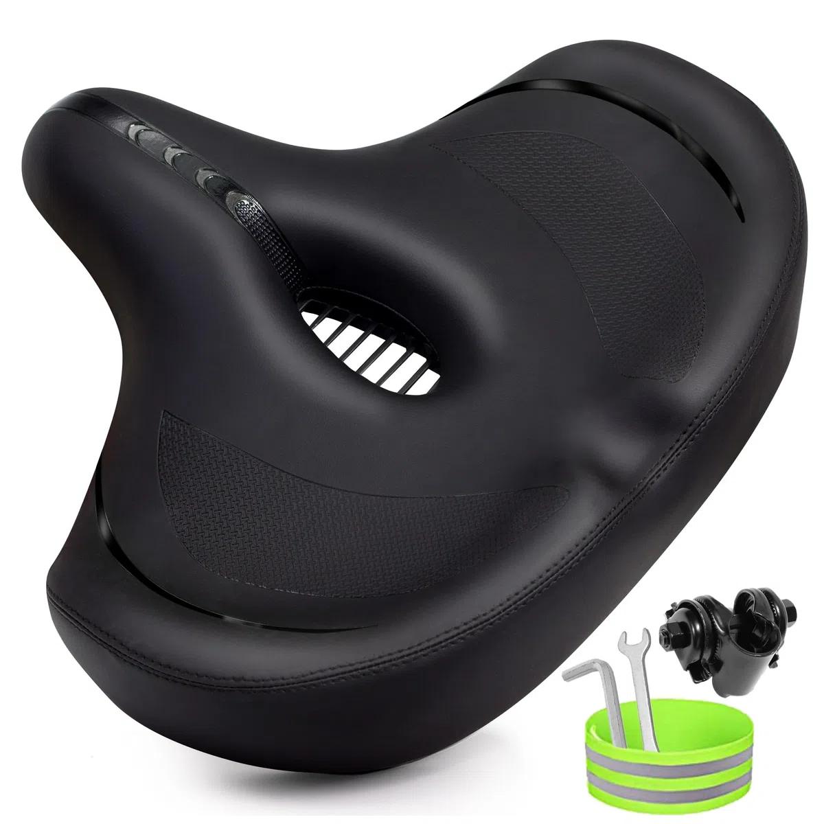 CDYWD Selle de Velo Ultra Confortable Femme et Homme - Extra Large, Rembourrage Doux, avec Suspension, Selle de Vélo Ergonomique - Selle Confort Velo pour VTT, Vélo De Ville, Ebike, Vélo Stationnaire