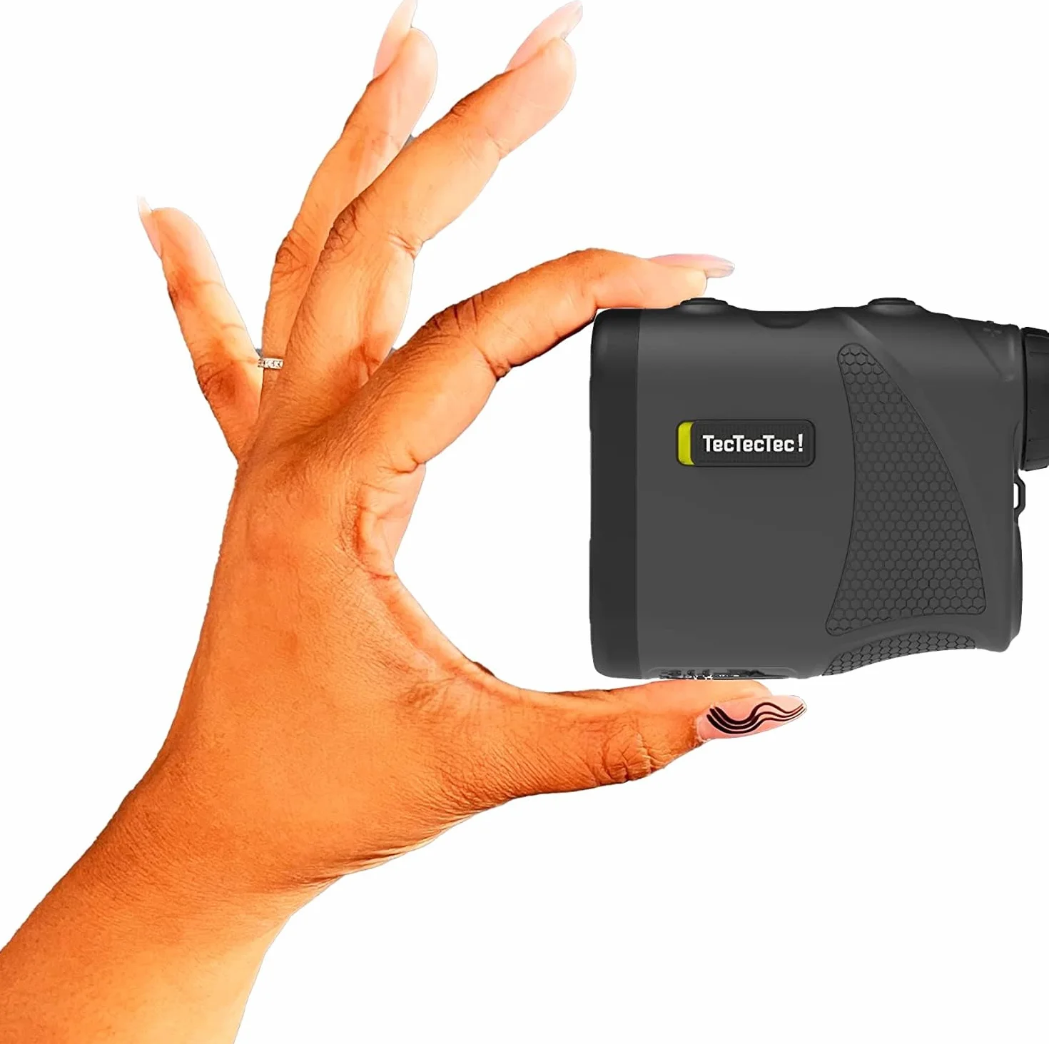 TecTecTec KLYR Golf Télémètre avec Pente Slope, Clip Ceinture, Support aimanté. Laser Range Finder 2022 Optiques, Housse Premium, Golf Ball Marker avec Aimant.