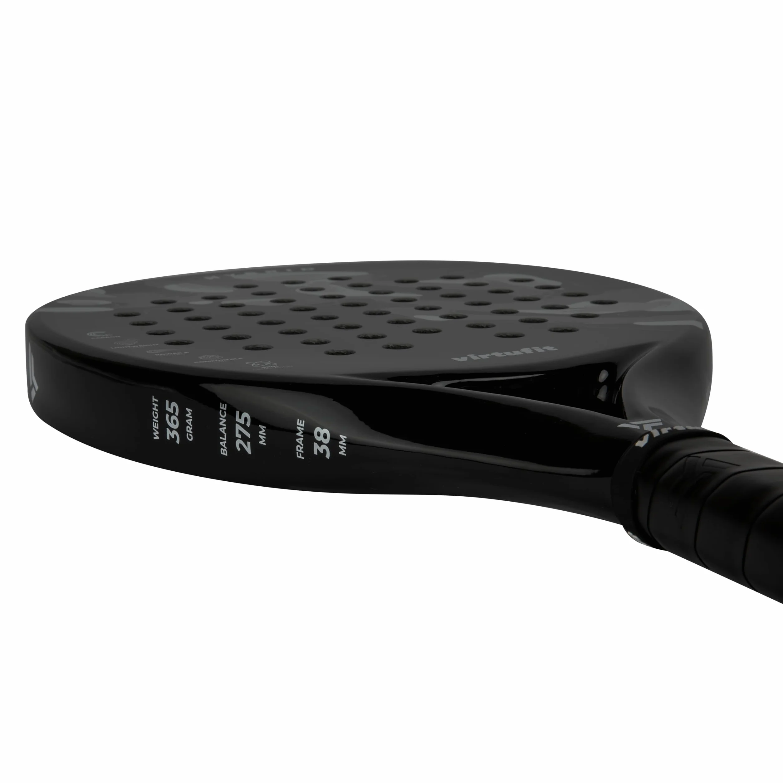VirtuFit Raquette de padel hybride - Noir - Gris