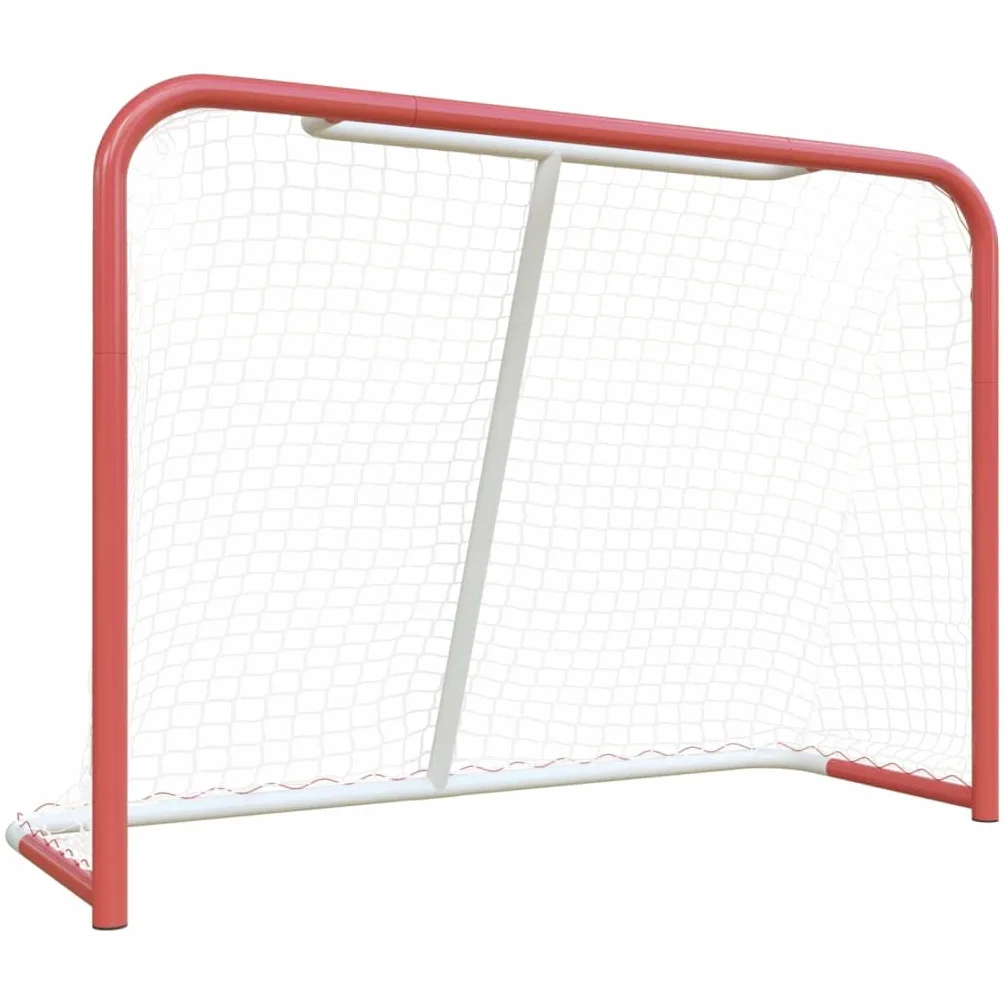 Générique But de Hockey avec Filet Rouge et Blanc 153x60x118 cm,Buts de Hockey sur Gazon,8.88KG-93741