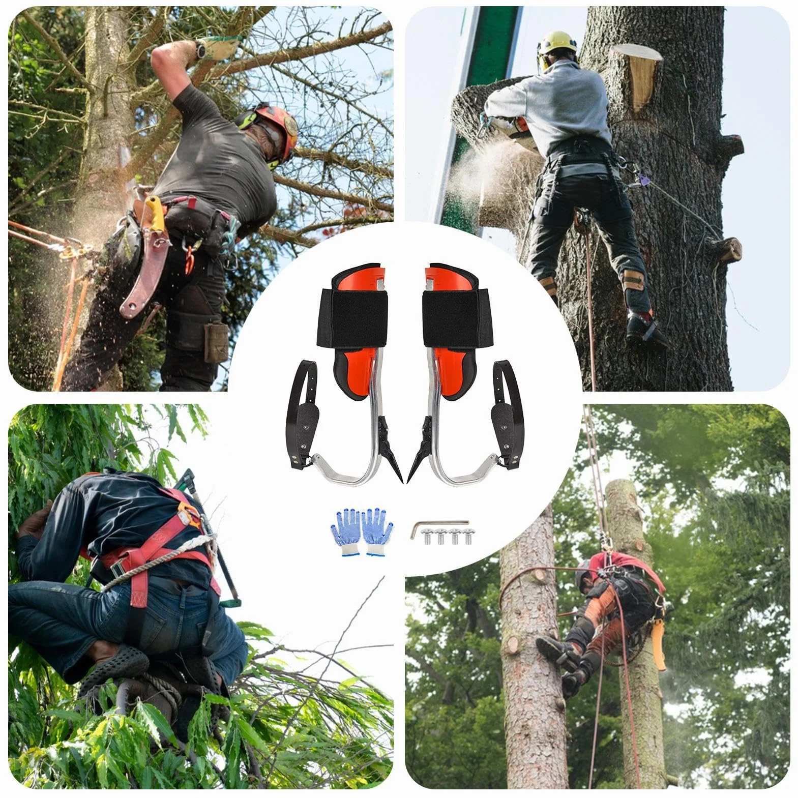 Chaussures d'escalade en alliage d'aluminium, harnais durable ensemble d'outils de sécurité pour sports de plein air