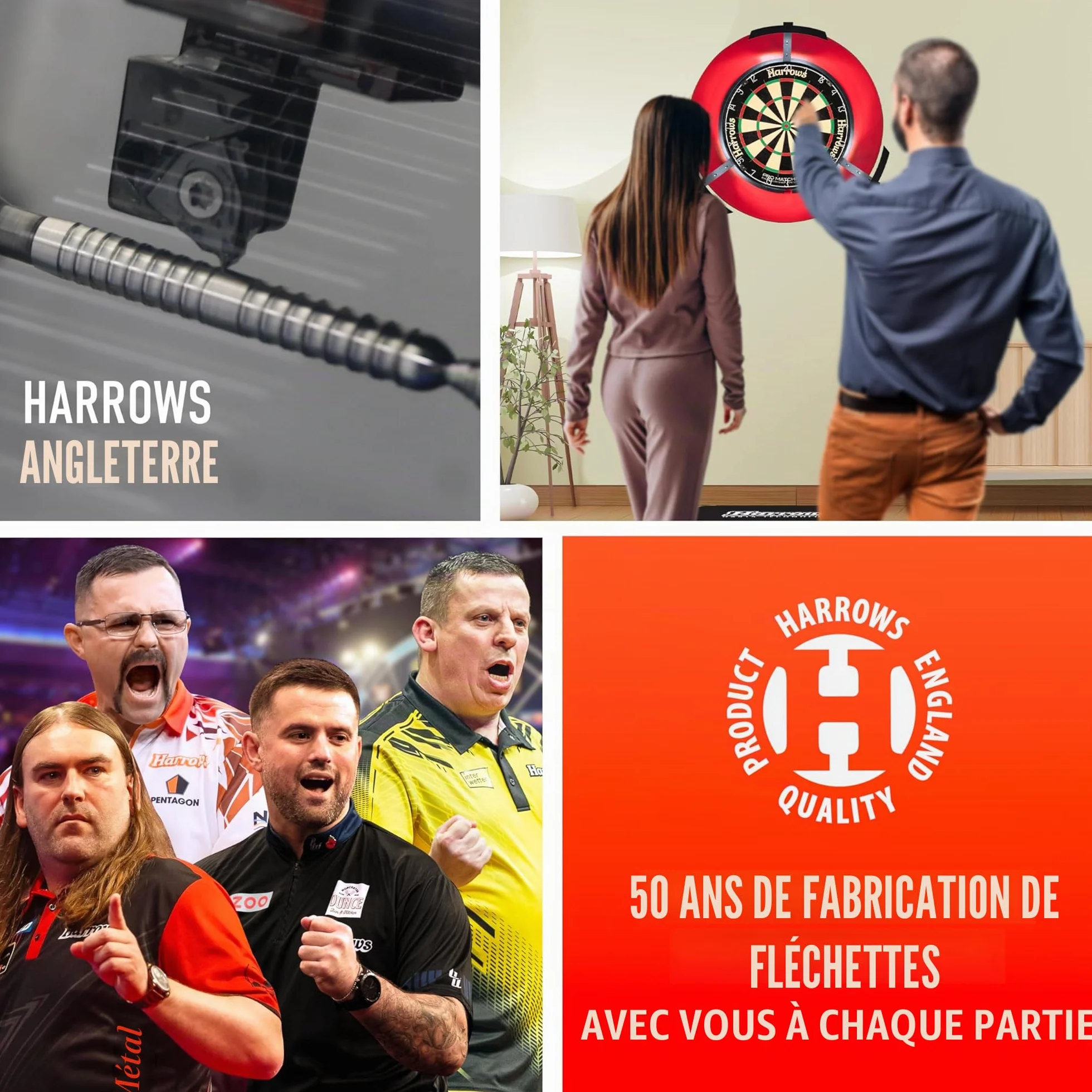 Harrows Predator fléchettes tungstène 90% pointe acier 21-26g avec étui