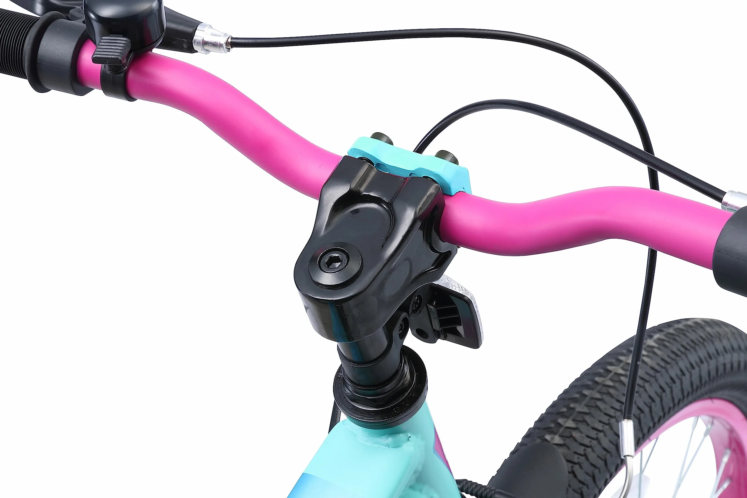 BIKESTAR Vélo Enfant pour Garcons et Filles de 10-13 Ans | Bicyclette Enfant 24 Pouces VTT avec Freins | Turquoise & Berry