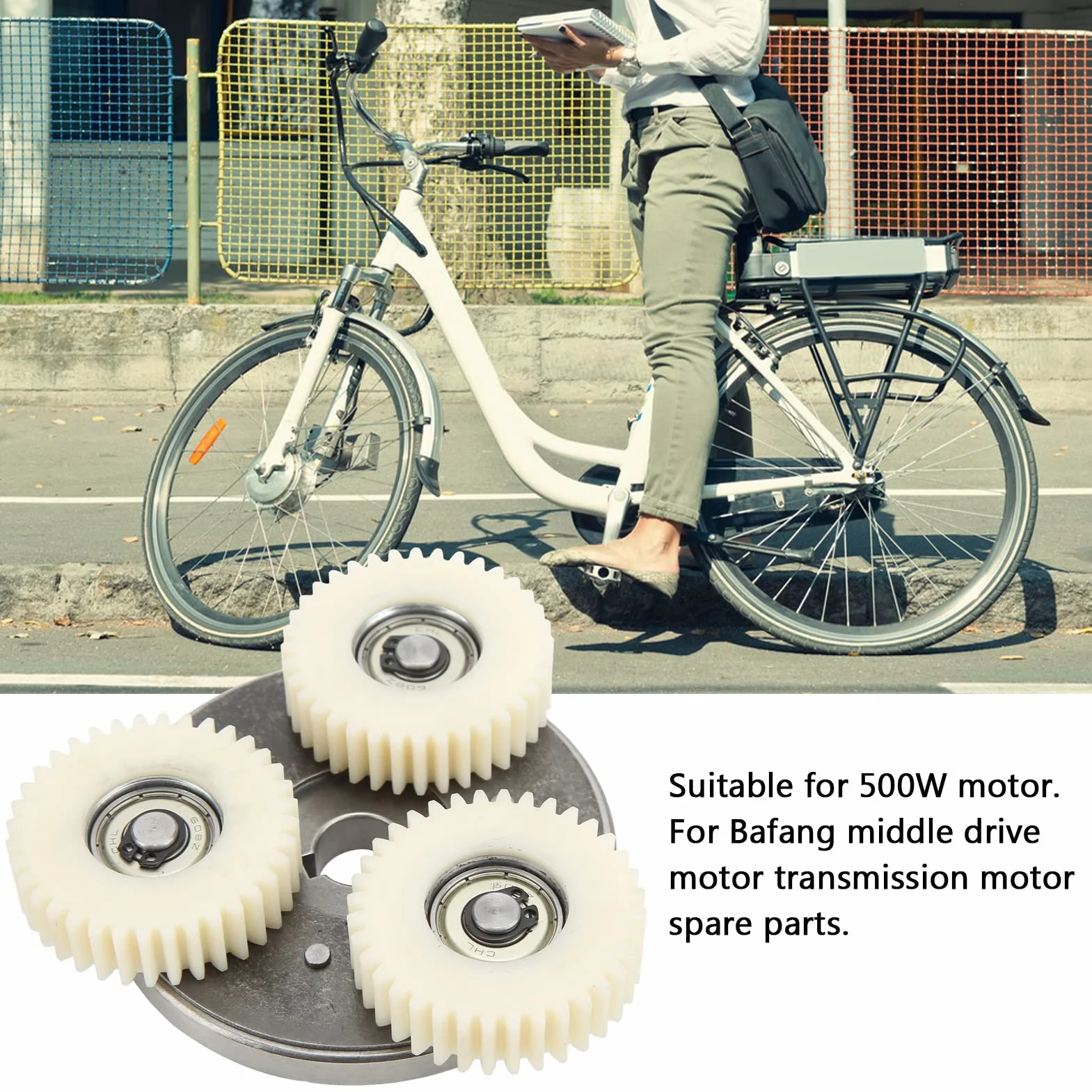 BuyWeek Kit d'embrayage et Engrenages de Moteur de Vélo Électrique, Engrenages Planétaires en Nylon 36T et Embrayage 88 mm Compatible avec Vélo Électrique Bafang, pour Moteur 500W à 750W