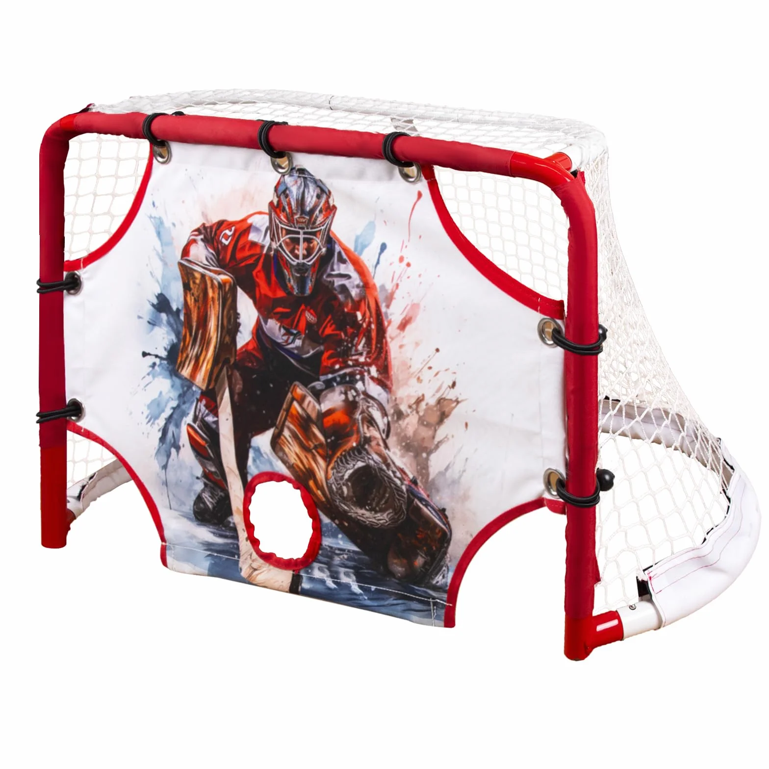 Kasifei Mini filet de hockey en acier avec tuteur de tir, 76,2 x 50,8 cm très résistant pour enfants