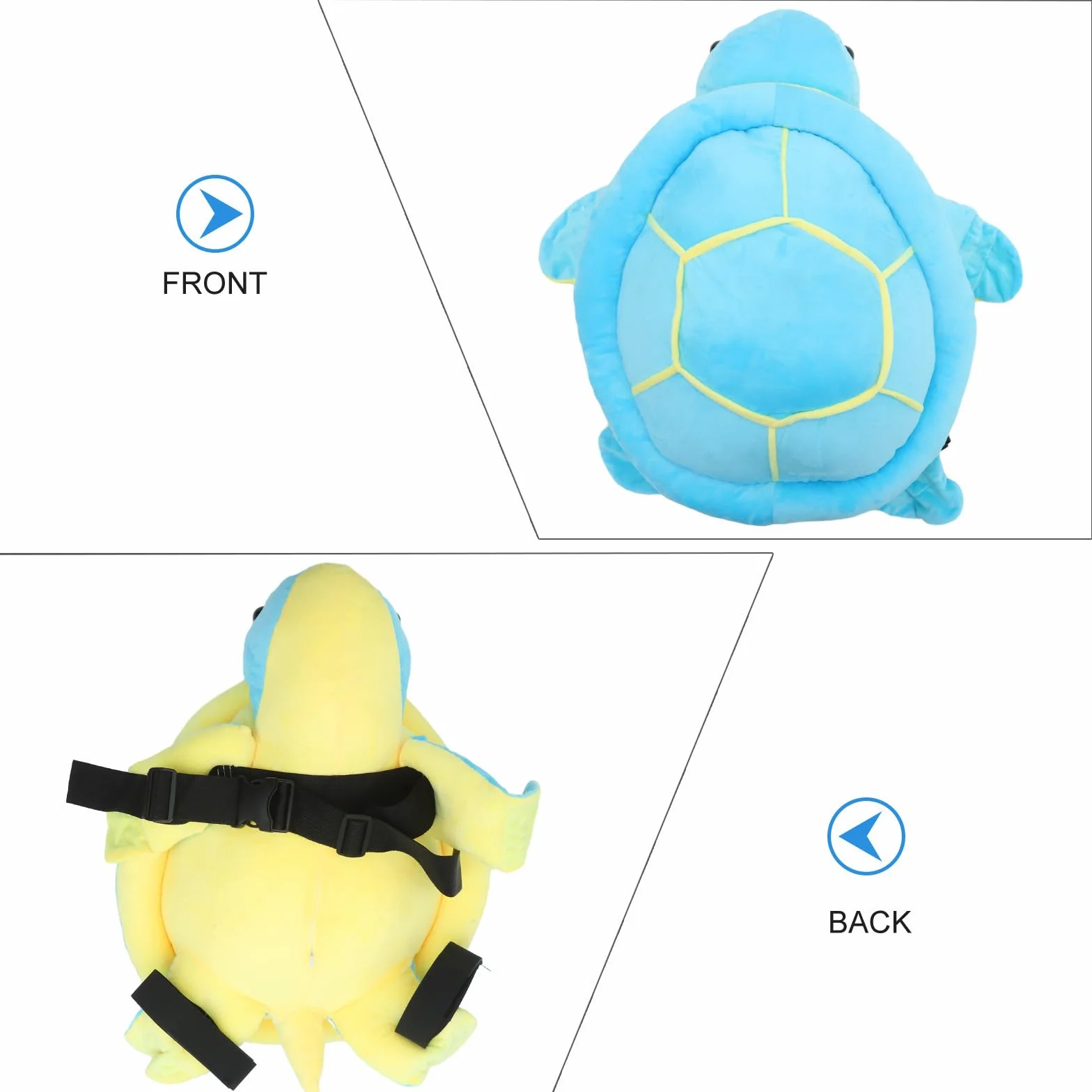 Coussin de Protection des Hanches en Peluche Motif Tortue Bleu, Adulte 100-200 Kg, Ski et Roller