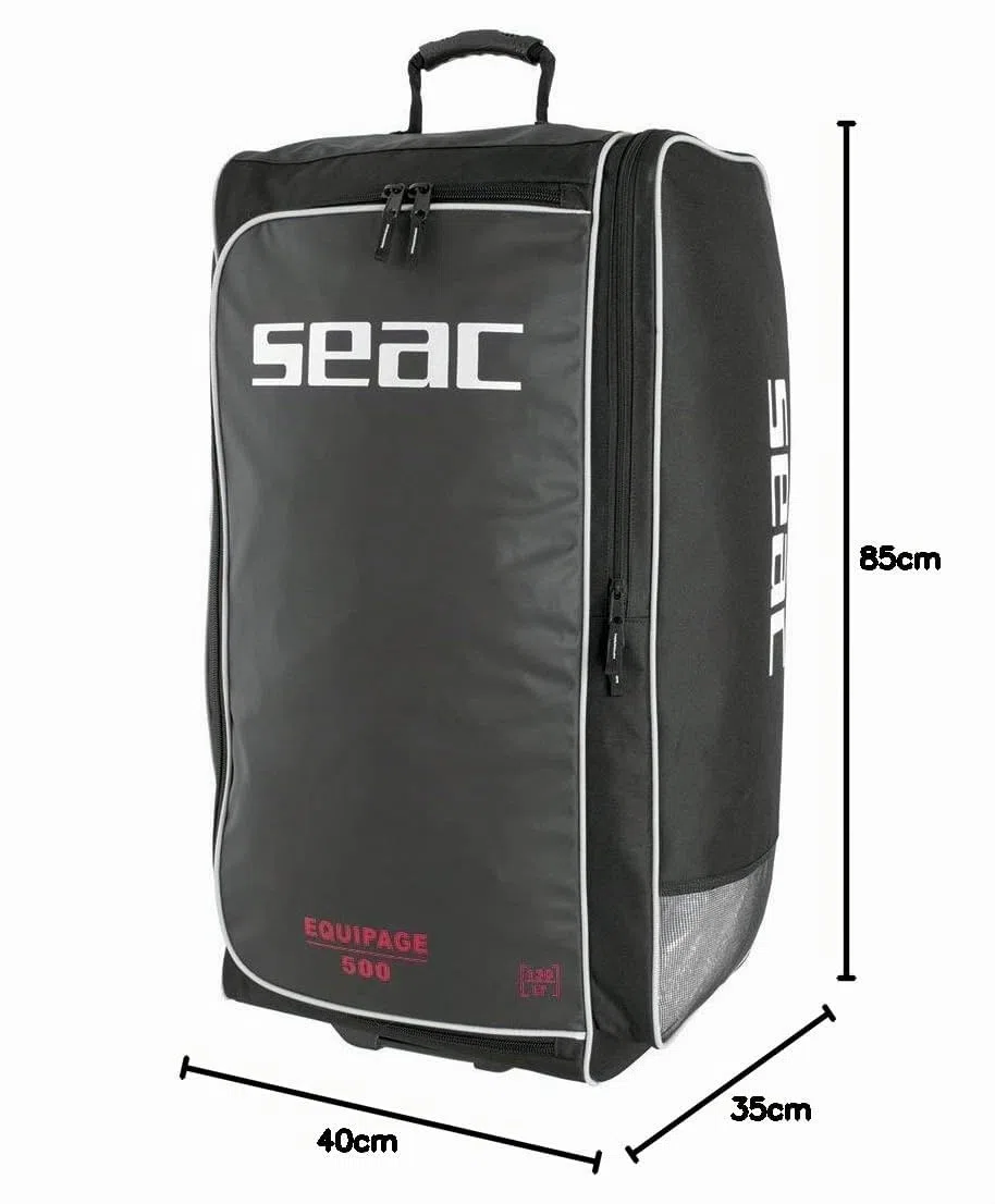 SEAC Equipage 500 Chariot pour équipement de plongée, 85 x 40 x 35 cm, Unisexe, Noir, 130 l