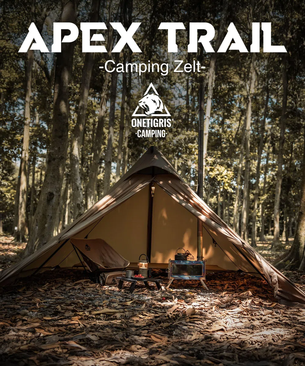 OneTigris APEX Trail Tente 1 personne 4 saisons, structure en A, tente tipi d'extérieur étanche 3000 mm, tente chaude avec trou de cheminée et jupe pare-neige pour camping, randonnée, extérieur