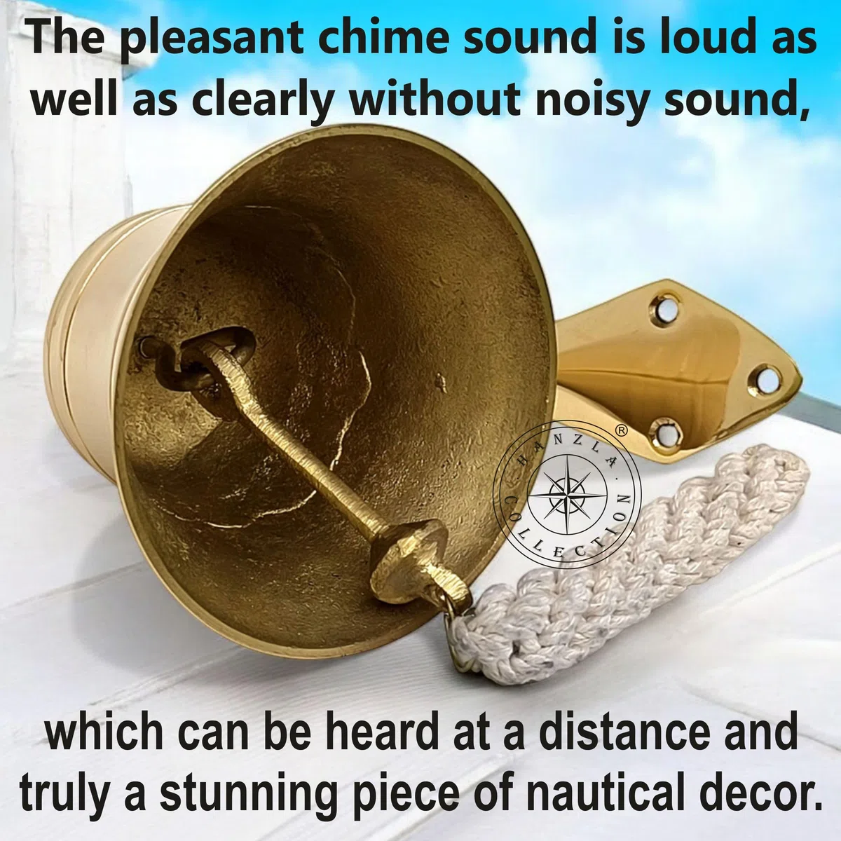 Cloche murale en laiton poli massif de 10,2 cm pour bateau, idéale pour le dîner, l'intérieur, l'extérieur, l'école, la réception, la dernière commande