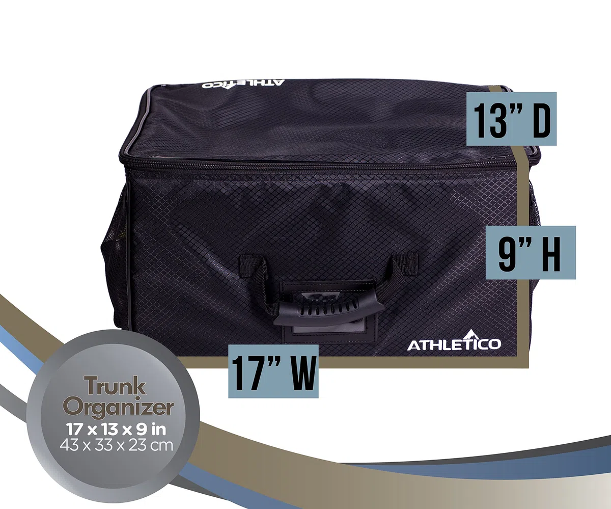 Athletico Organiseur de Coffre de Golf – Casier de Golf de Voiture pour Ranger Les Accessoires de Golf | Pliable lorsqu'il n'est Pas utilisé