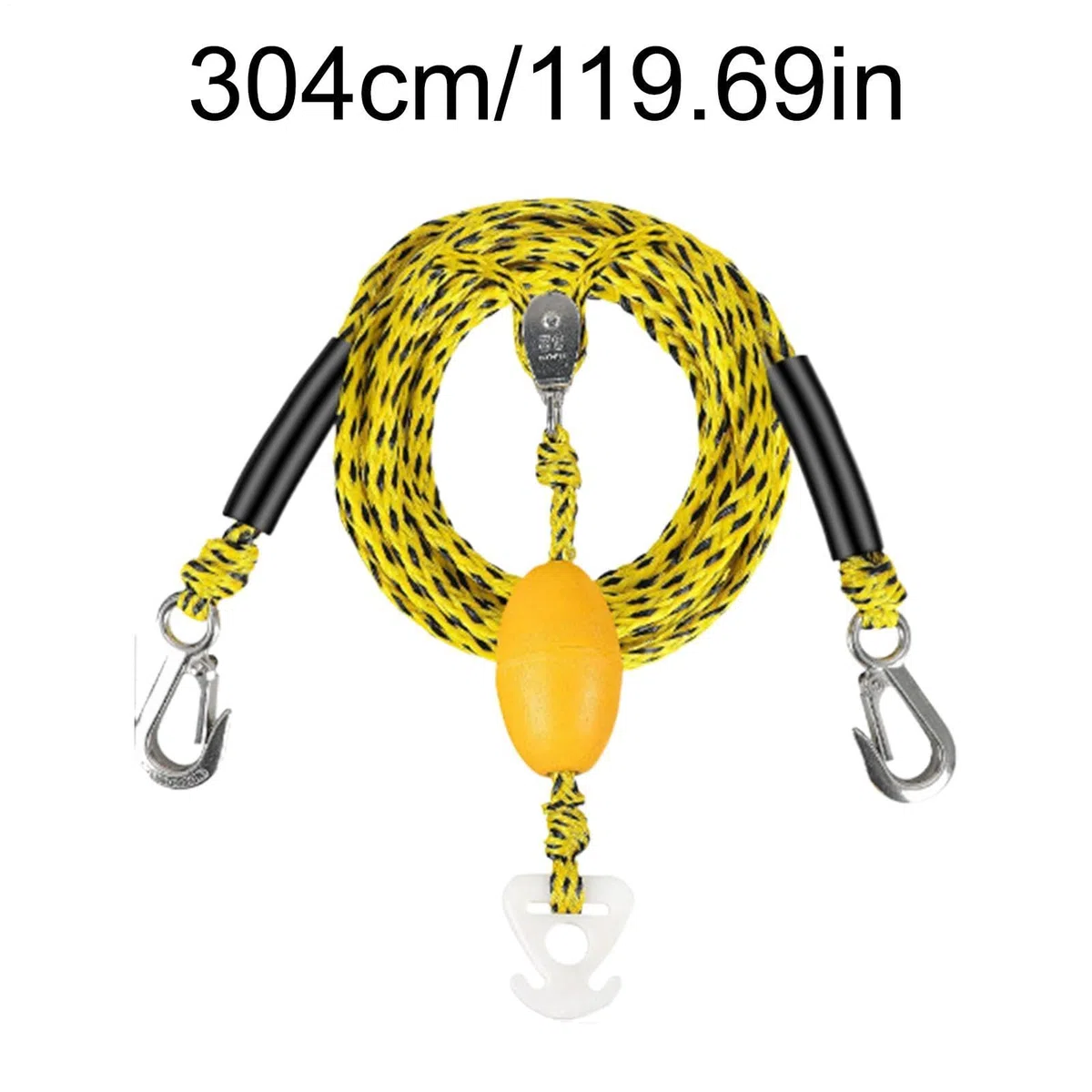 Triangle de remorquage de 3 m pour sports nautiques, laisse pour 4 personnes avec rouleau coulissant et flotteur, crochet en acier inoxydable, corde de traction pour towables, ski nautique, wakeboard