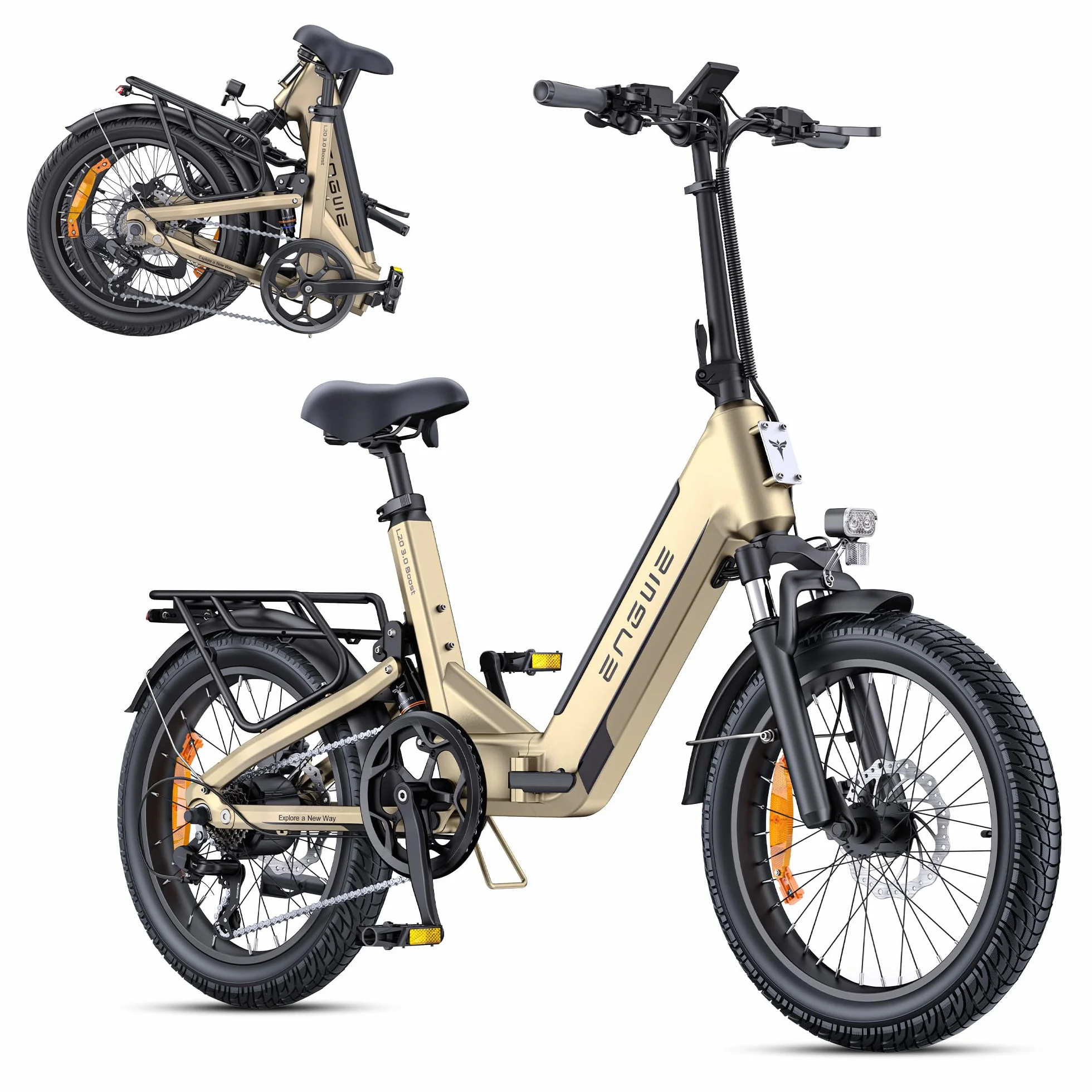 ENGWE Velo Electrique avec APP, Vélo électrique Batterie 48V 13,5 Ah jusqu'à 135 km, Capteur de Couple et Freins Hydrauliques, Pneus 20 * 3.0, 2 Heures de Charge