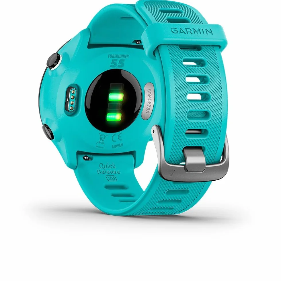 Garmin – Forerunner 55 - Montre GPS multi-activités running avec fonctions d’entrainement Garmin Coach et cardio au poignet – Vert d’eau (Reconditionné)