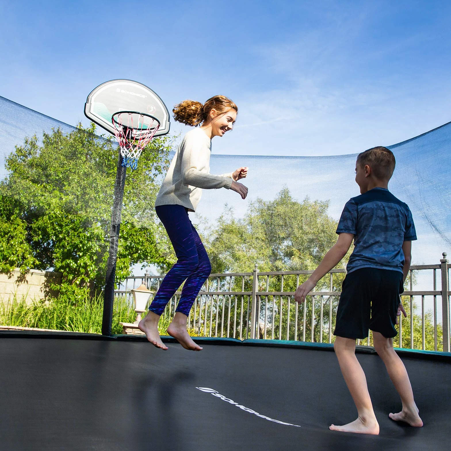 SONGMICS Tapis de Saut pour Trampoline (Ø 244, 305, 366 cm, Tapis de Saut, Accessoire de Trampoline, Rechange), Couleur Noire