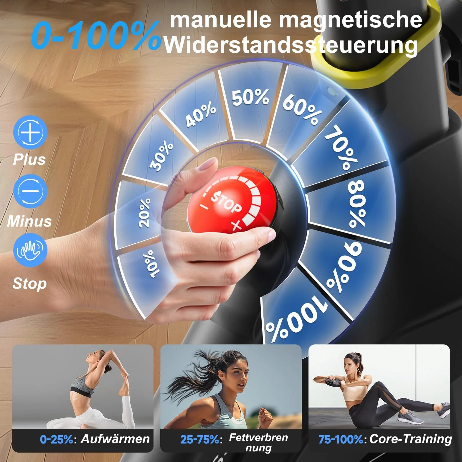 YPOO Vélo d’Appartement, Résistance Magnétique Réglable, Siège Confortable, Support Tablette & App Exclusive, Vélo d’Intérieur pour Cardio à Domicile, Grande Capacité de Charge