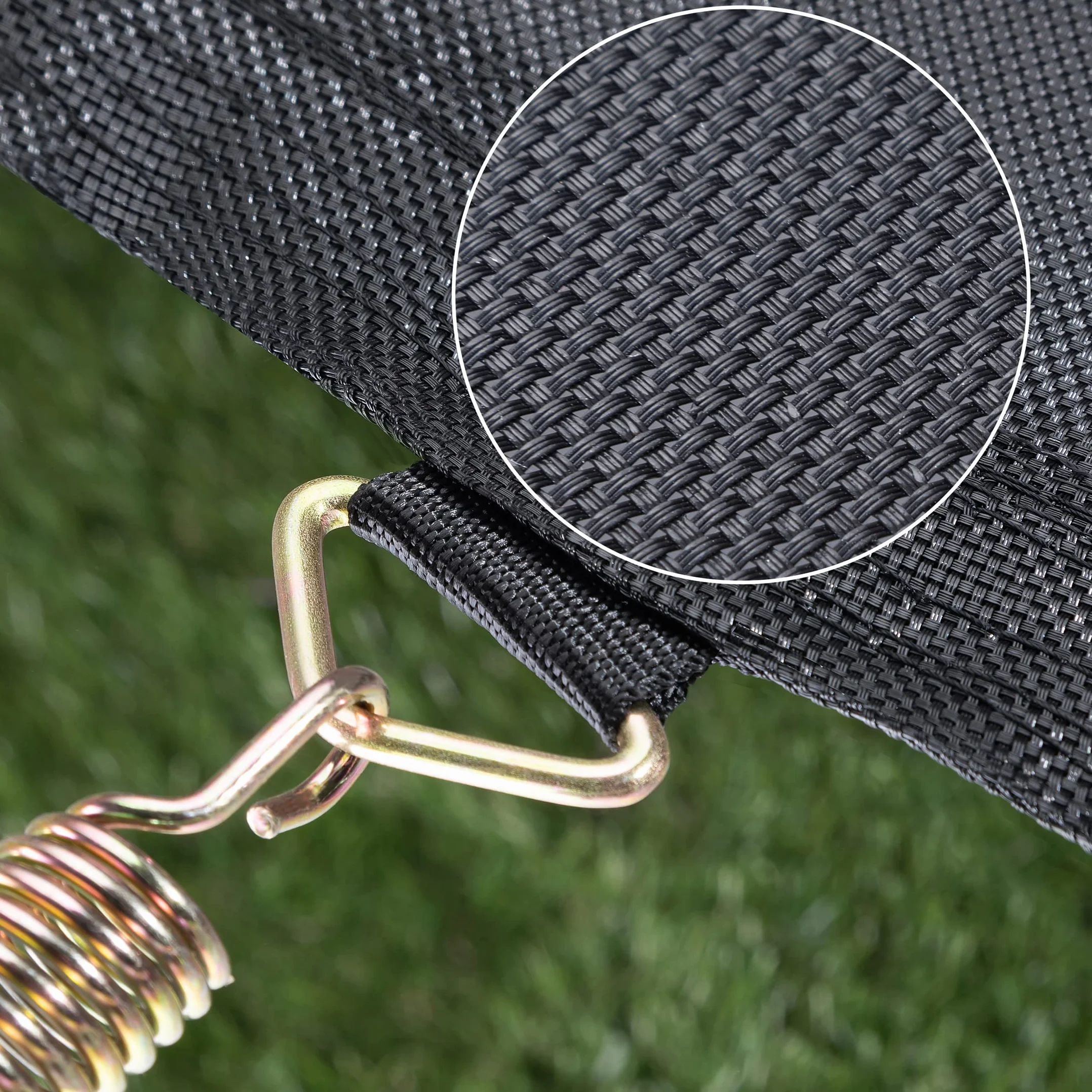 Monzana Tapis de Saut Trampoline Ø 183/244/305/366/427 cm 30-96 Oeillets Cousus 8 Fois résistants aux UV 13,5-14 cm Ressorts 50-150 kg Jardin Toile de Saut Trampoline Accessoires