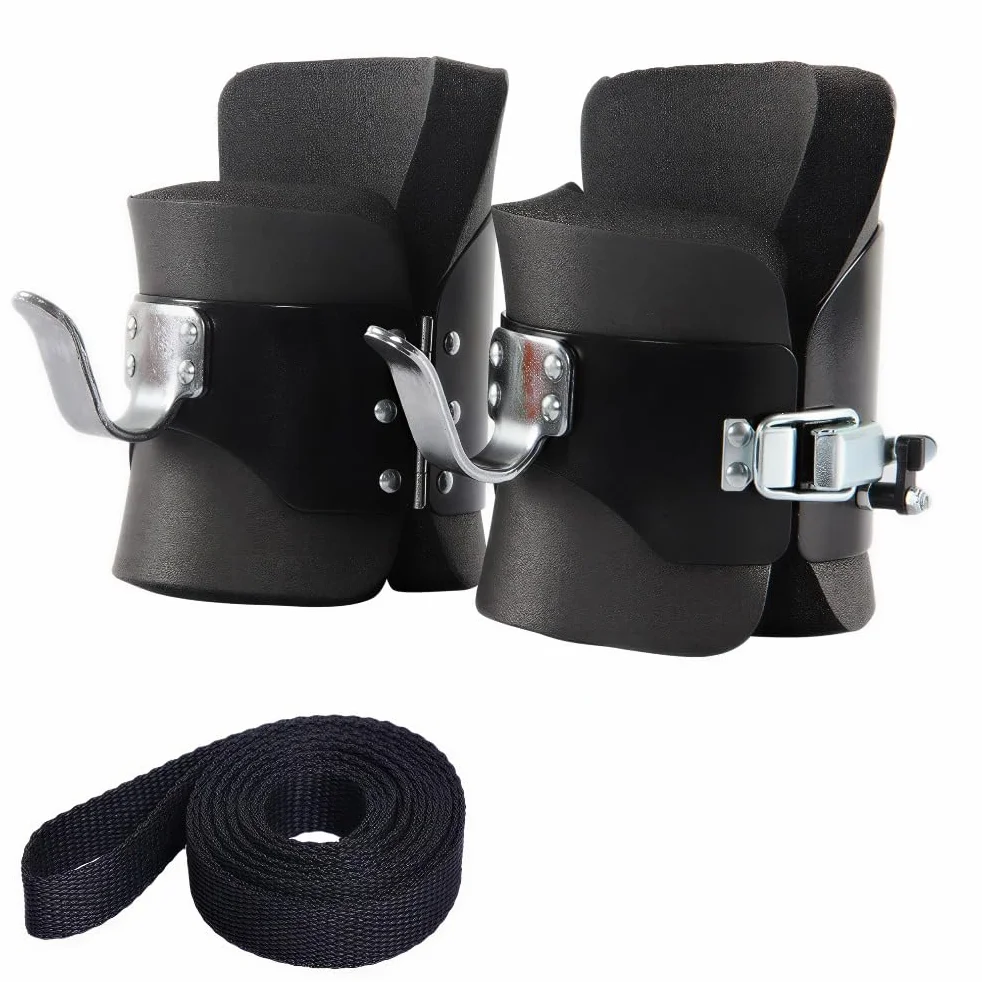 Keenso Bottes D'inversion Anti-gravité, Bottes de Traction Suspendues avec Rembourrage en Mousse Confortable et Serrures Sûres (Noir) pour Équipement de Fitness, Corps de Fitness
