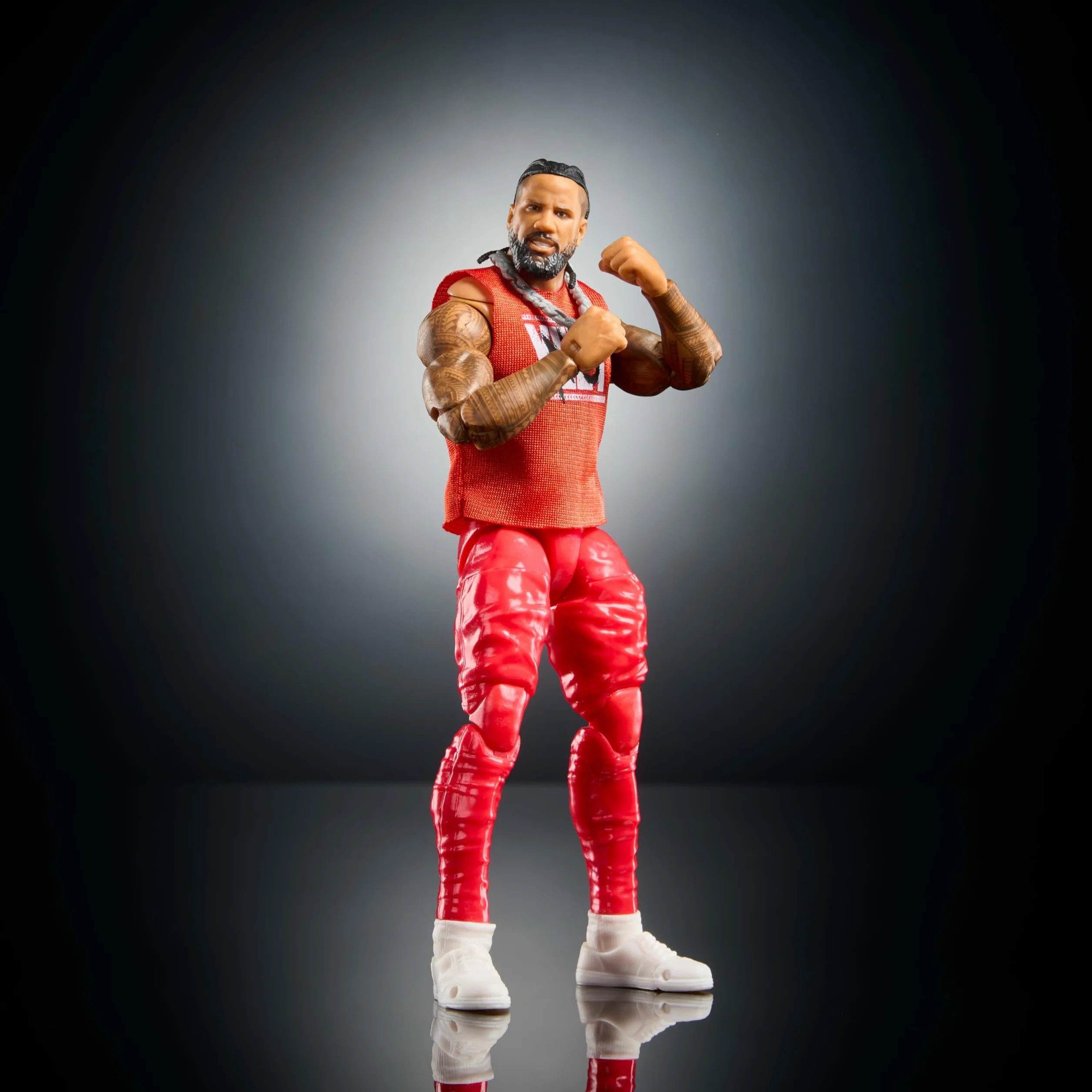 Mattel WWE Ultimate Edition Ensemble de Figurines et Accessoires Jimmy USO 15,2 cm à Collectionner, têtes et Mains interchangeables, 30 Points d'articulation