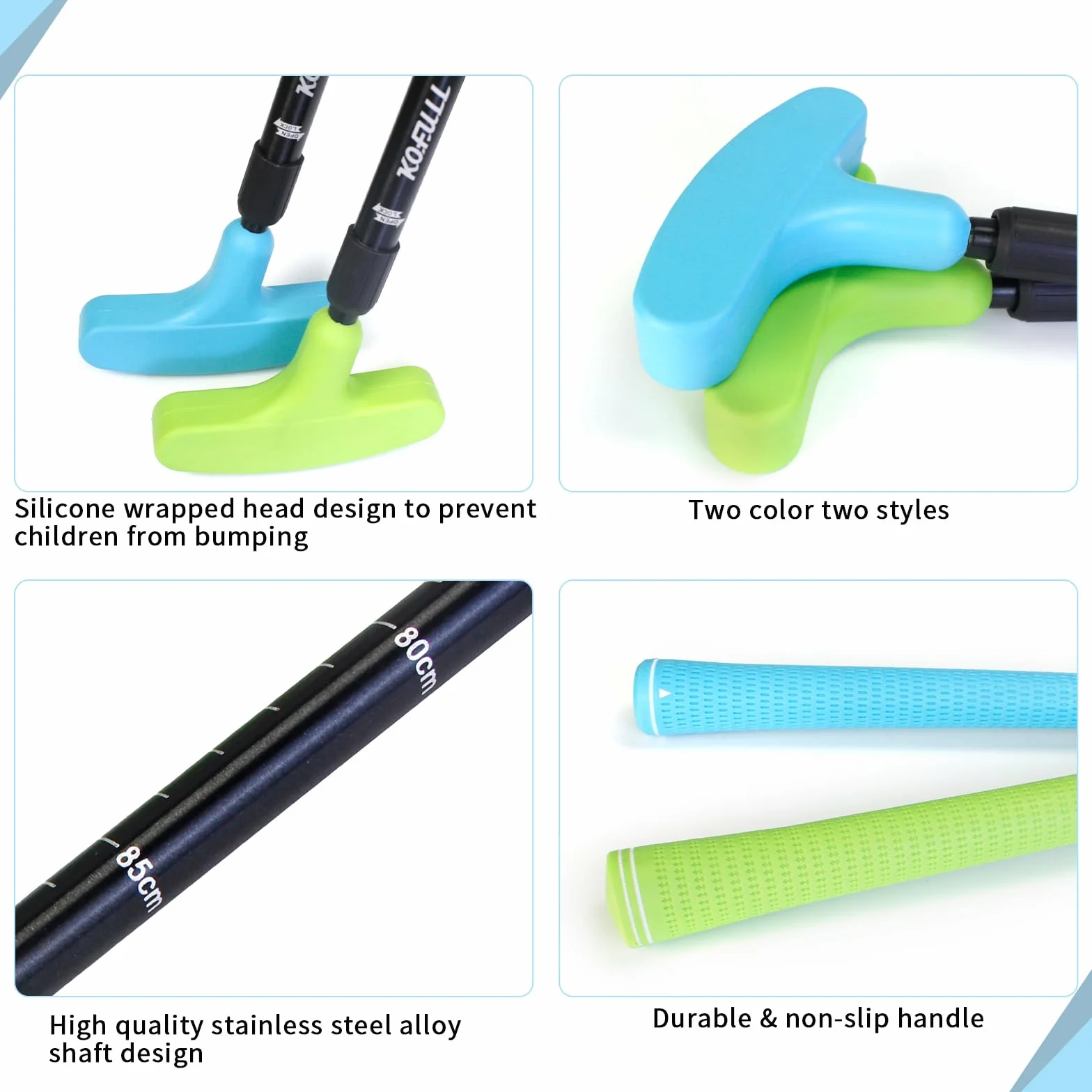 Crestgolf Mini Putter de Golf, Putter en Caoutchouc Bidirectionnel, Putter de Golf en Caoutchouc. Pack de 2/6 Putter de Golf pour Droitiers ou Gauchers