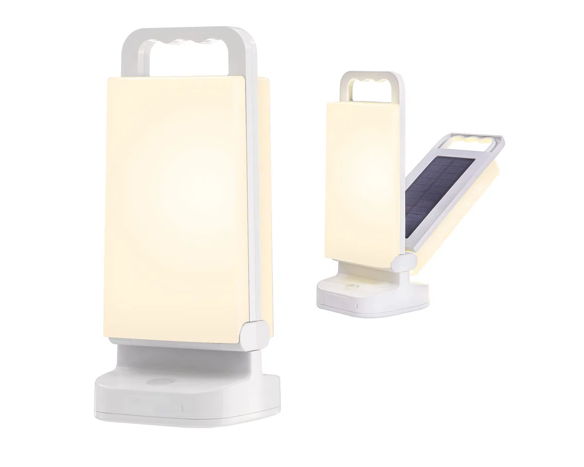Lepwings Lampe Solaire Rechargeable USB, Lanterne LED Portable avec Batterie Externe 6000 mAh, Étanche IPX4 pour Intérieur et Extérieur (Camping, Randonnée, Pêche)