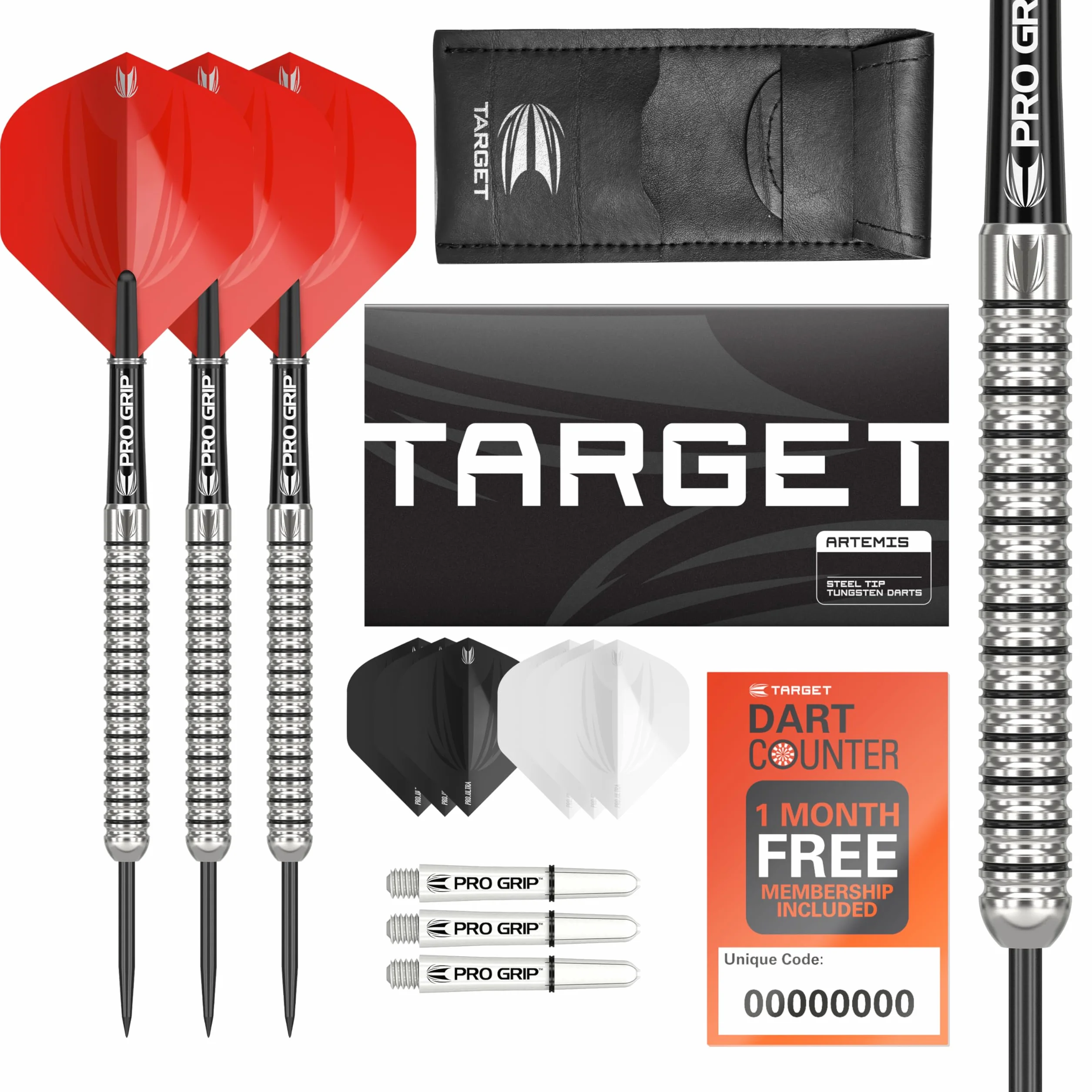 Target Darts Artemis Tungstène Pointe en Acier Fléchettes Set 21-26G