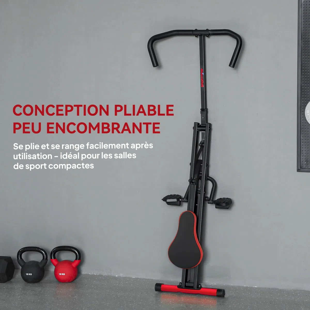 SPORTNOW Appareil d'Entraînement Abdominal, Appareil de Fitness Pliable avec Siège Réglable, Machine d'Entraînement pour Bras, Jambes, Dos, Fessiers, Installation Facile, pour Maison et Salle de Gym