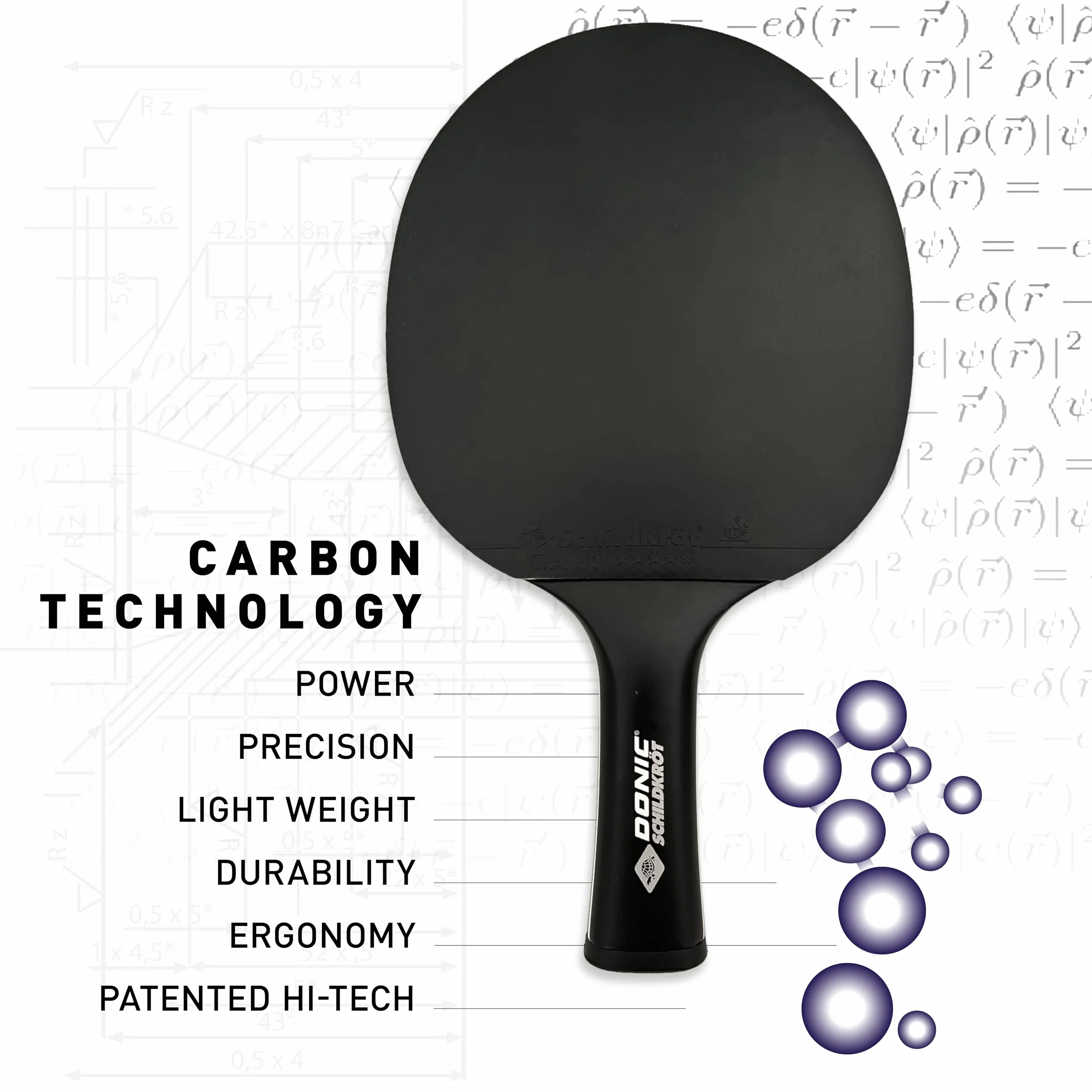 Donic-Schildkröt Raquette de Tennis de Table CarboTec, 20% a 100% Carbone