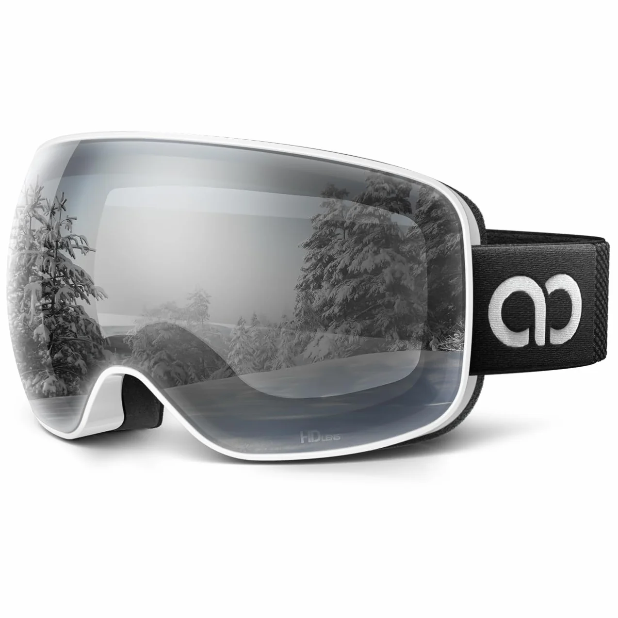 Lamicall Lunettes de Ski Homme, Masque Ski OTG - [Ultra HD Verre Sphérique & Anti-Buée Breveté] Lunettes de Snowboard, UV400 Protection, Vision Plus Large, Ski Goggles Femme pour Sports Hiver