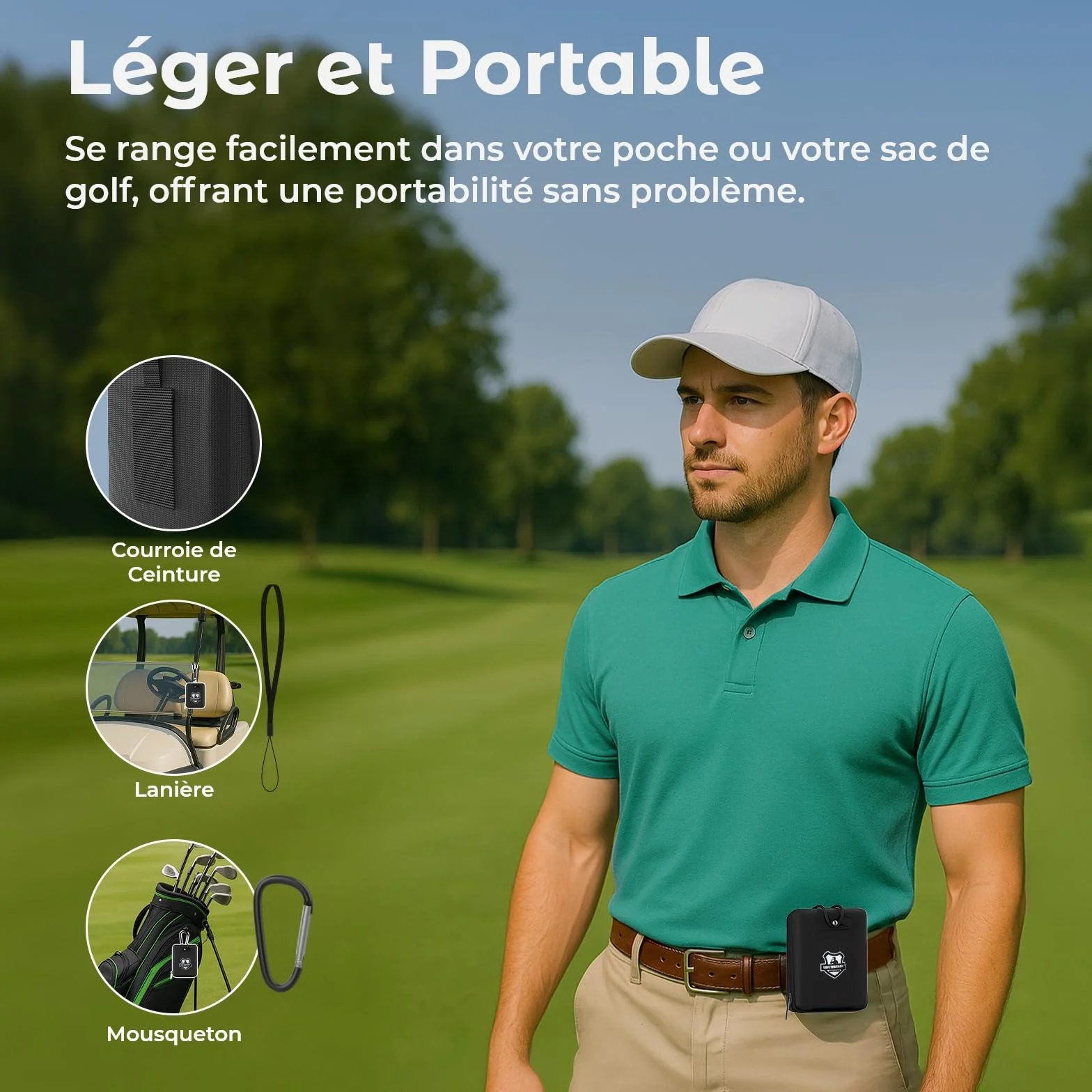 Télémètre Golf 1097M avec Pente on/Off et Verrouillage du Drapeau par WanderS – Télémètre Laser USB-C Rechargeable, Grossissement 6X, Mode Tournoi, Écran Latéral – Accessoire Golf Homme
