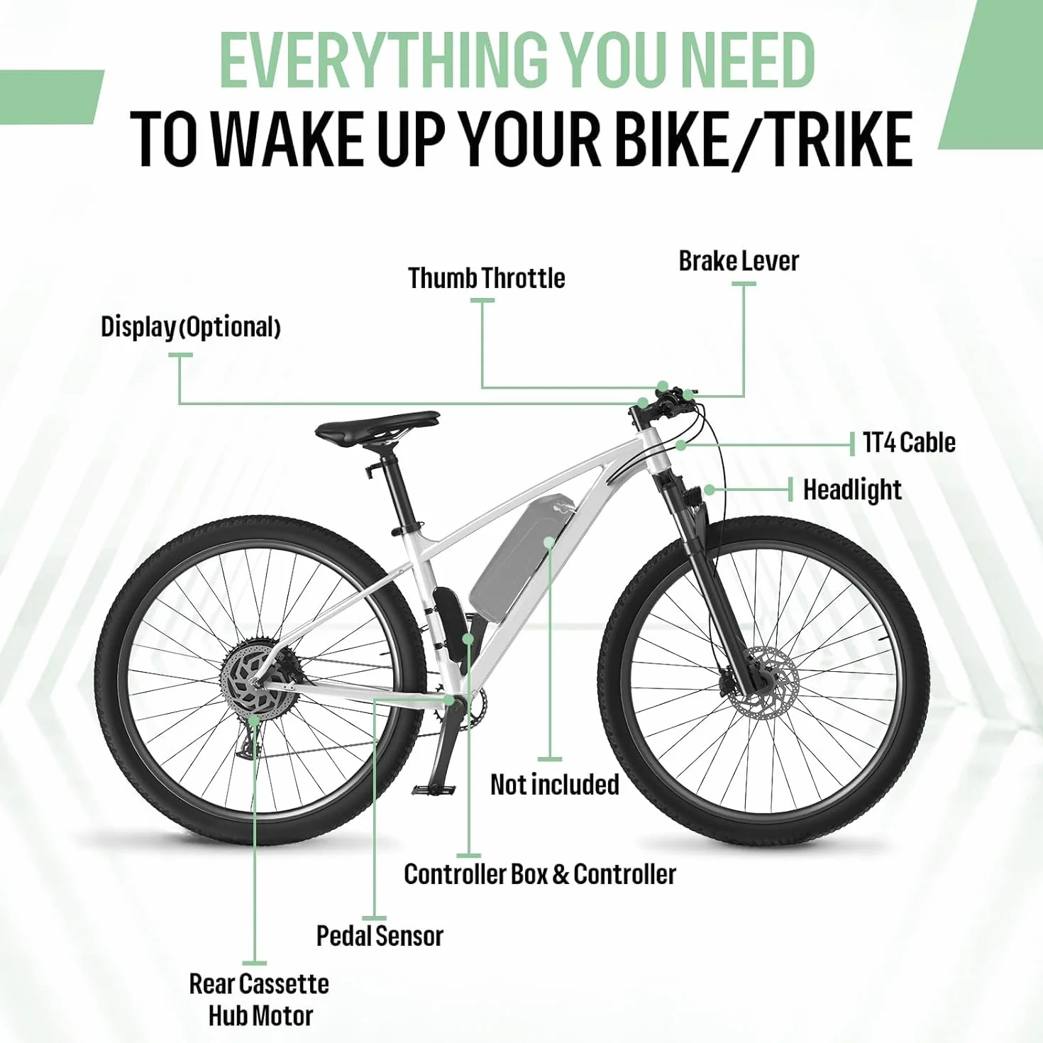 BAFANG G020 G0900 Ebike Kit Moteur Roue Arriere 48V avec Batterie Optionnelle et Écran LCD pour Vélo 26'' 27,5'' 28'' 700C, Hub Rear Moteur Kit - Version Cassette Frein à Disque avec Old 135-142 MM