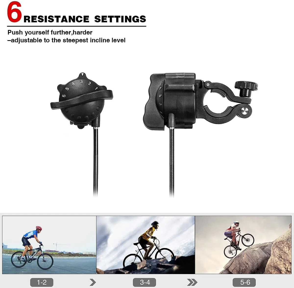 Sportneer Entraîneur de vélo, Magnétique 6 Réglages de Résistance, Roue de réduction du Bruit, Rouge