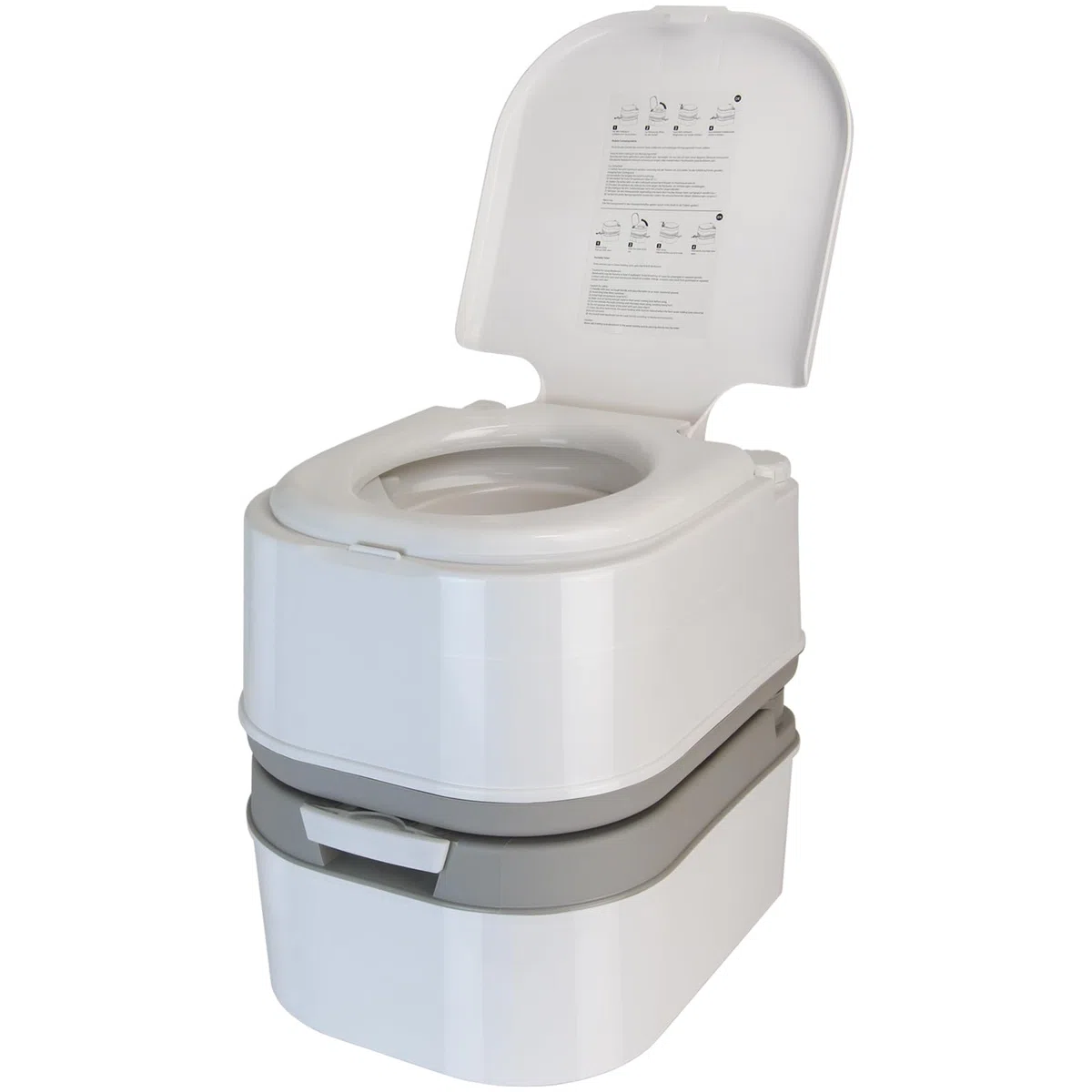 Montafox Mobile Toilettes de Camping, WC Chimiques 24 l avec Pompe à Piston et Compartiment pour Papier Toilette, Hauteur d'assise de 44 cm