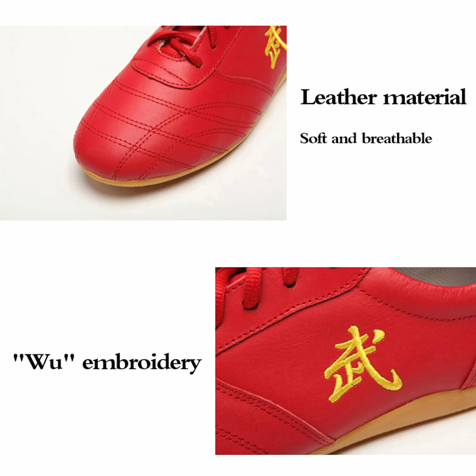 Chaussures Art Martiaux,Chaussures de Taichi,Chaussures de Taekwondo,Unisexe,Arts Martiaux Kung Fu Baskets Cuir,Enfants,pour Homme et Femme,Léger,Non Slip,Respirant,pour Marche Fitness