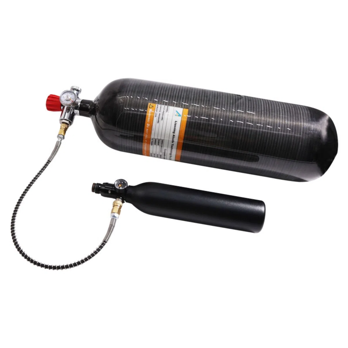 TUXING Compresseur d'air PCP haute pression PCP Paintball Valve en acier inoxydable Réservoir CO2 DIN M18 x 1,5 Rouge 4500 PSI